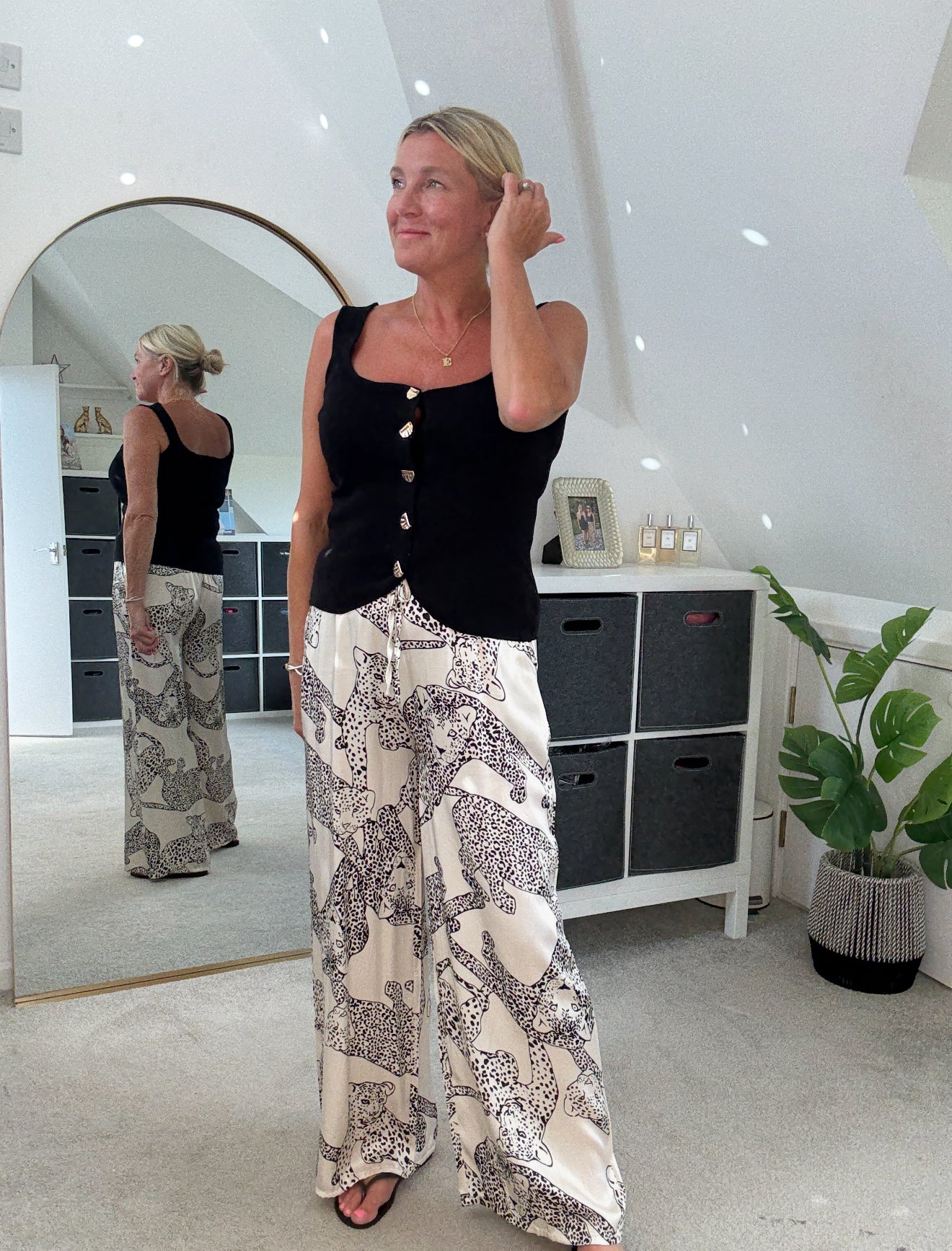 Katy Leopard Print Wide Leg Trousers - PRE ORDER