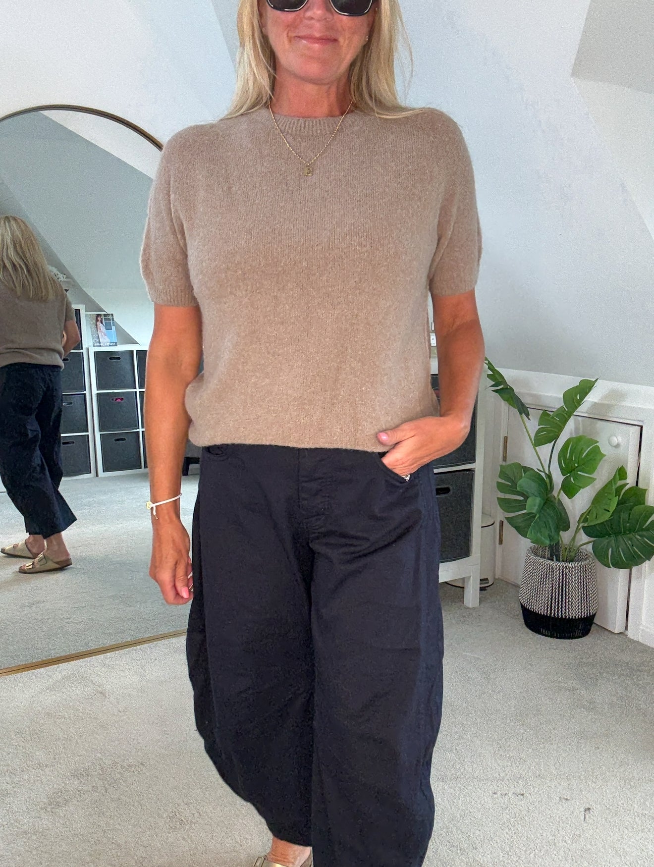 Mocha Fluffy S/S Jumper