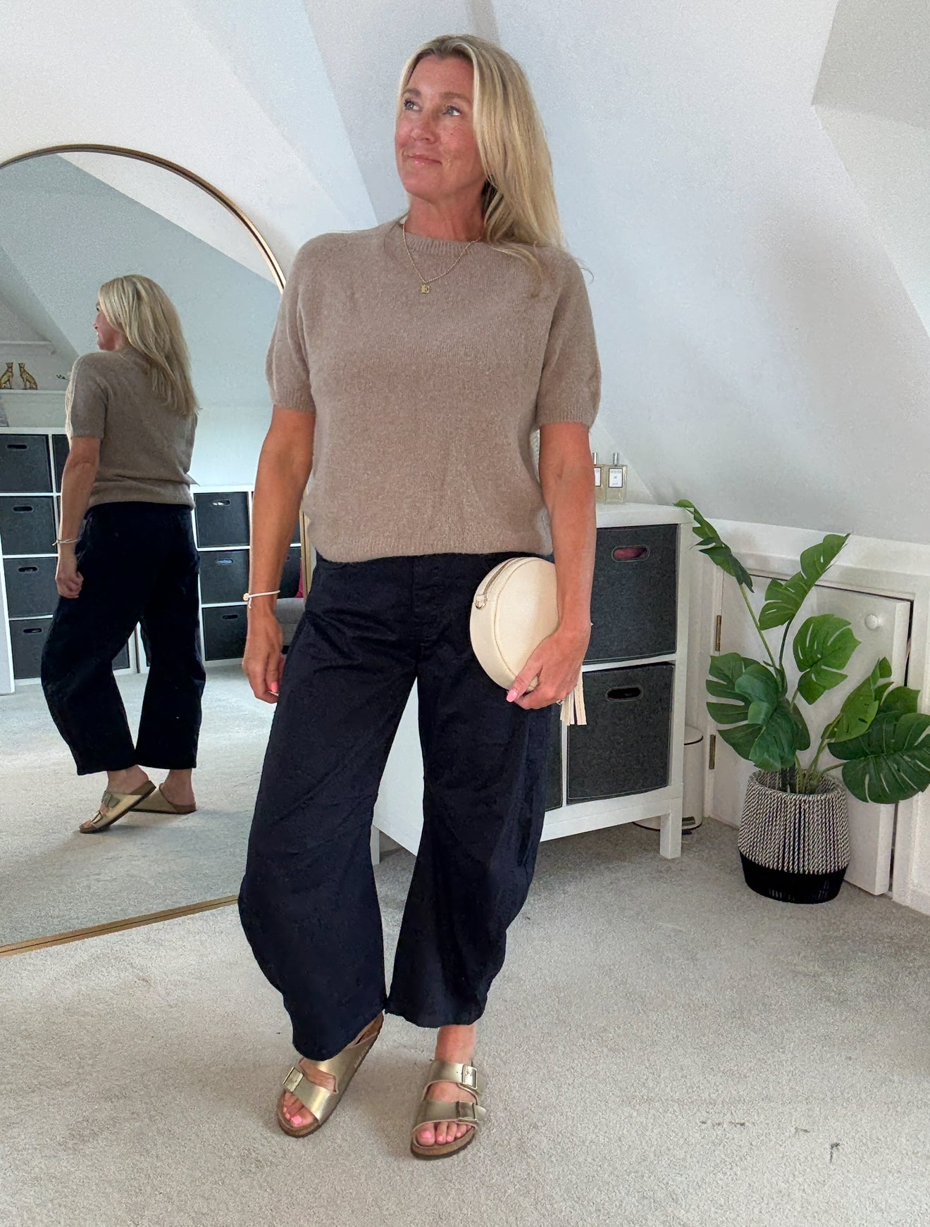 Mocha Fluffy S/S Jumper