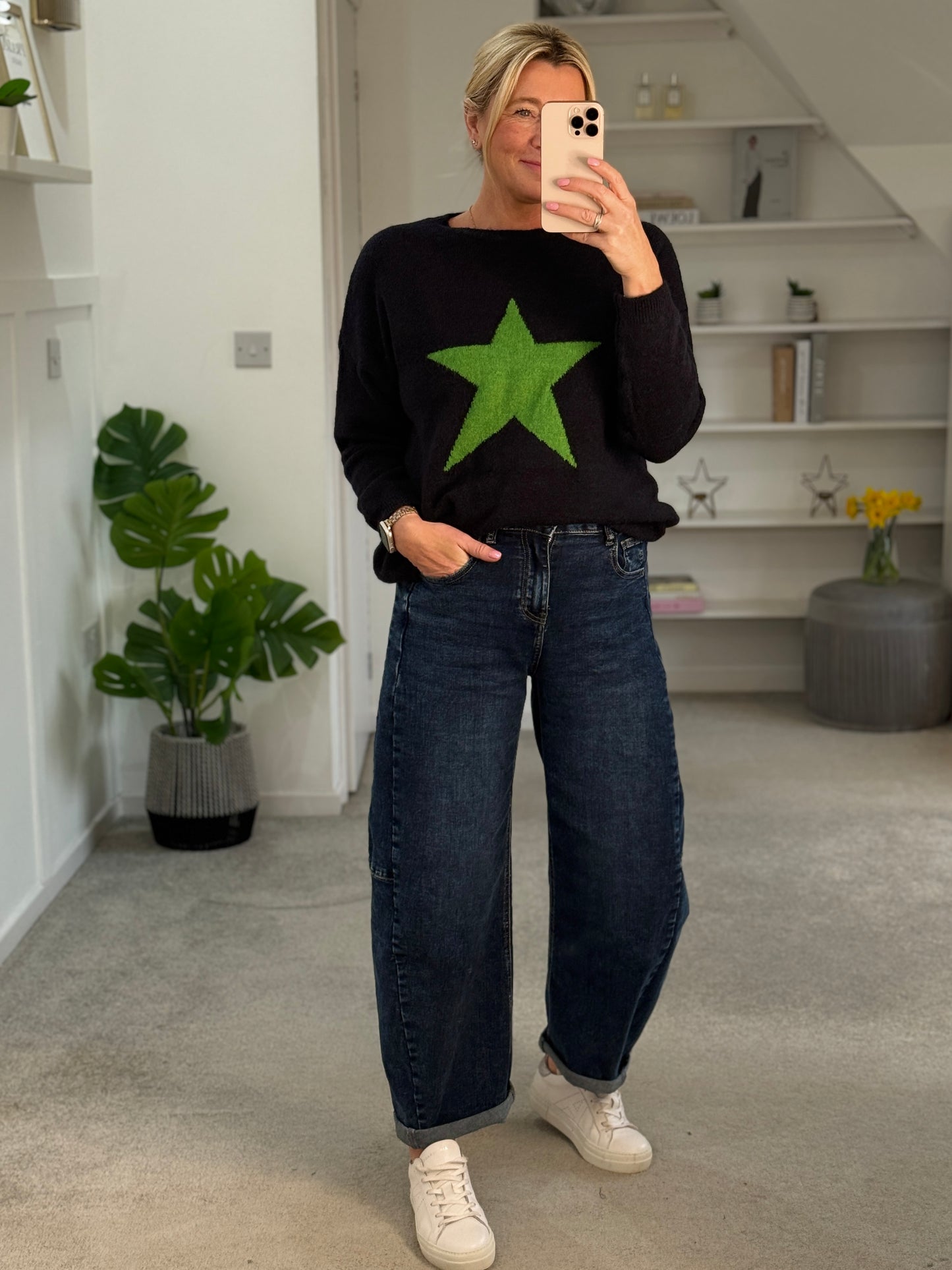 Navy/Green Star Jumper