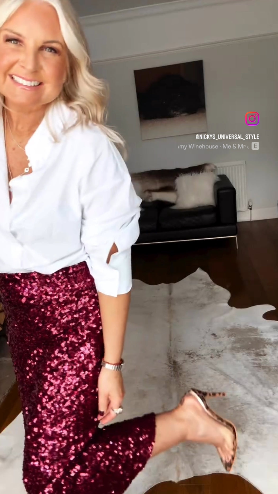 Chocloate Luxe Sequin Pencil Skirt