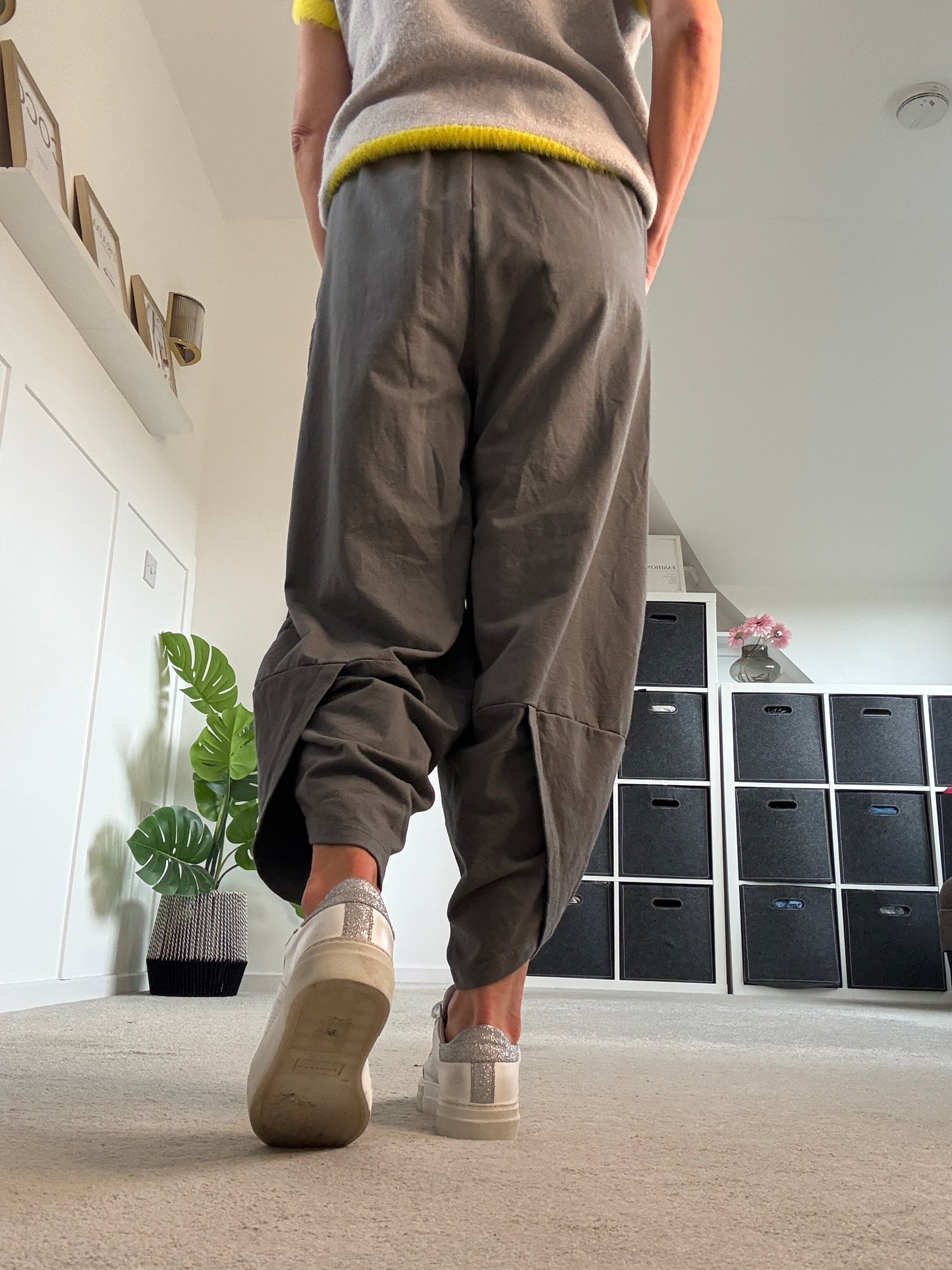 Charcoal Grey Slim Barrel Cargo Joggers