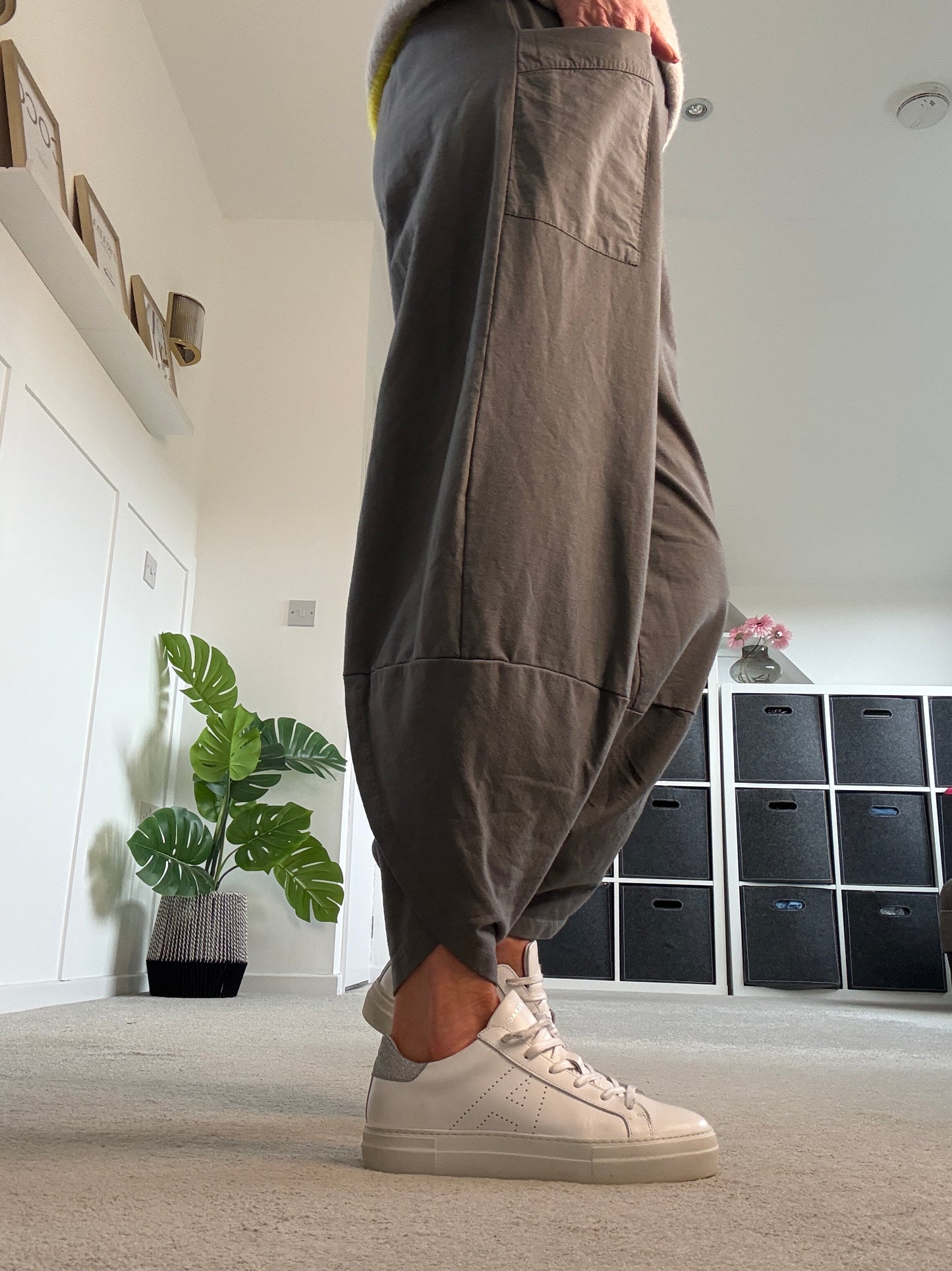 Charcoal Grey Slim Barrel Cargo Joggers