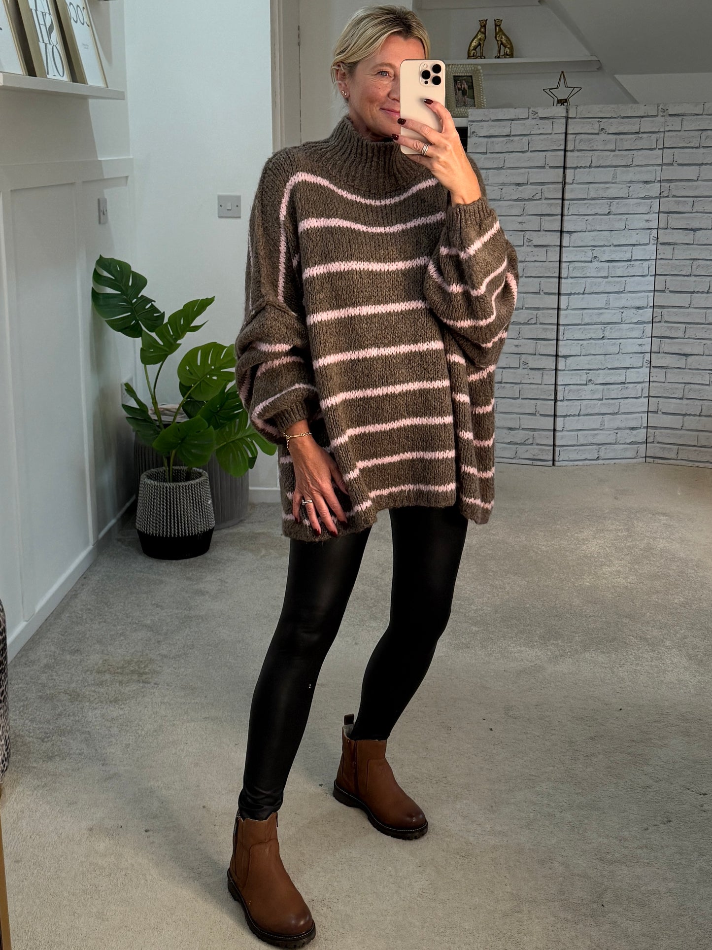 Brown Pleather Leggings