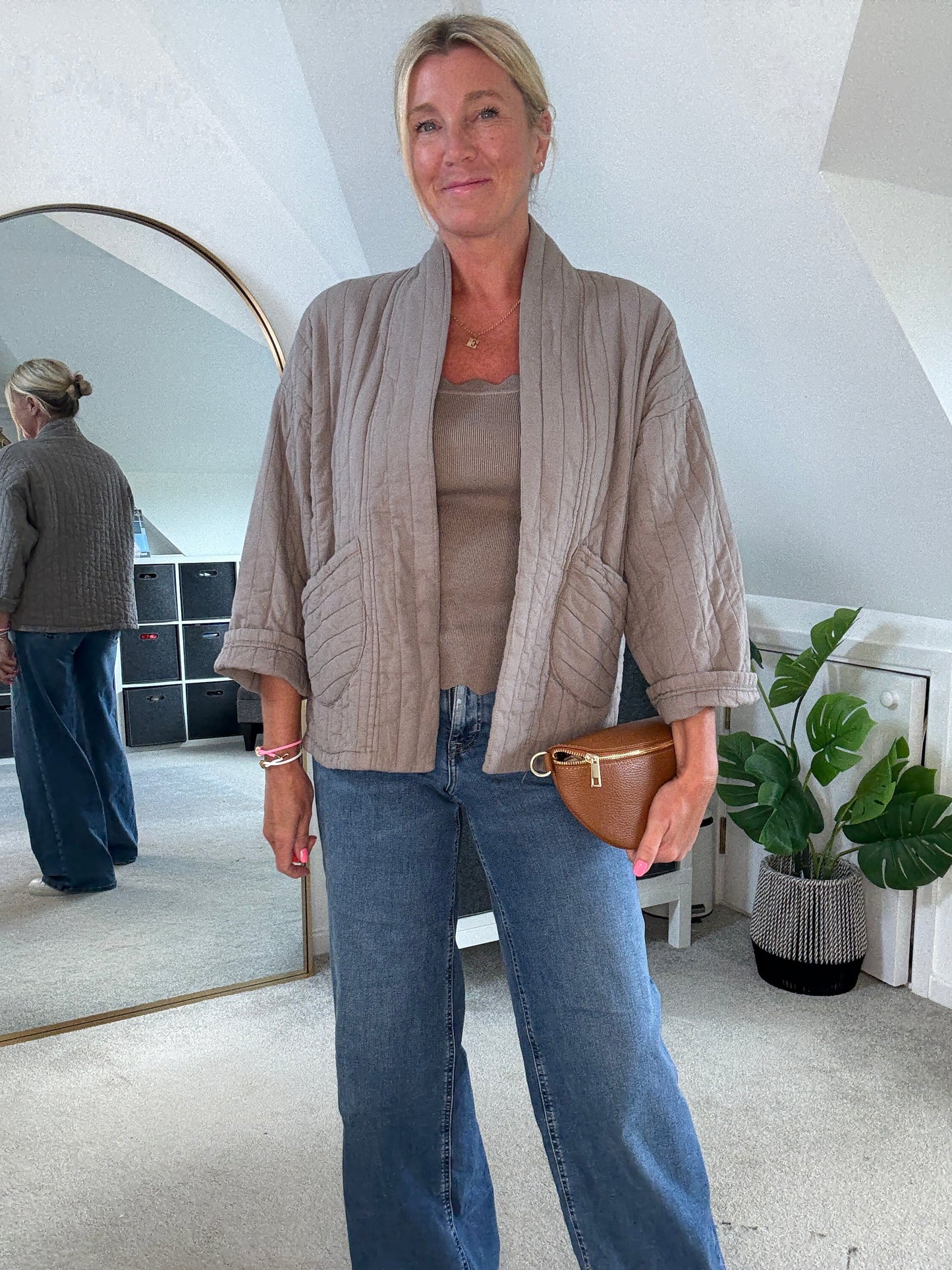 Mocha Qulited Two Pocket Jacket