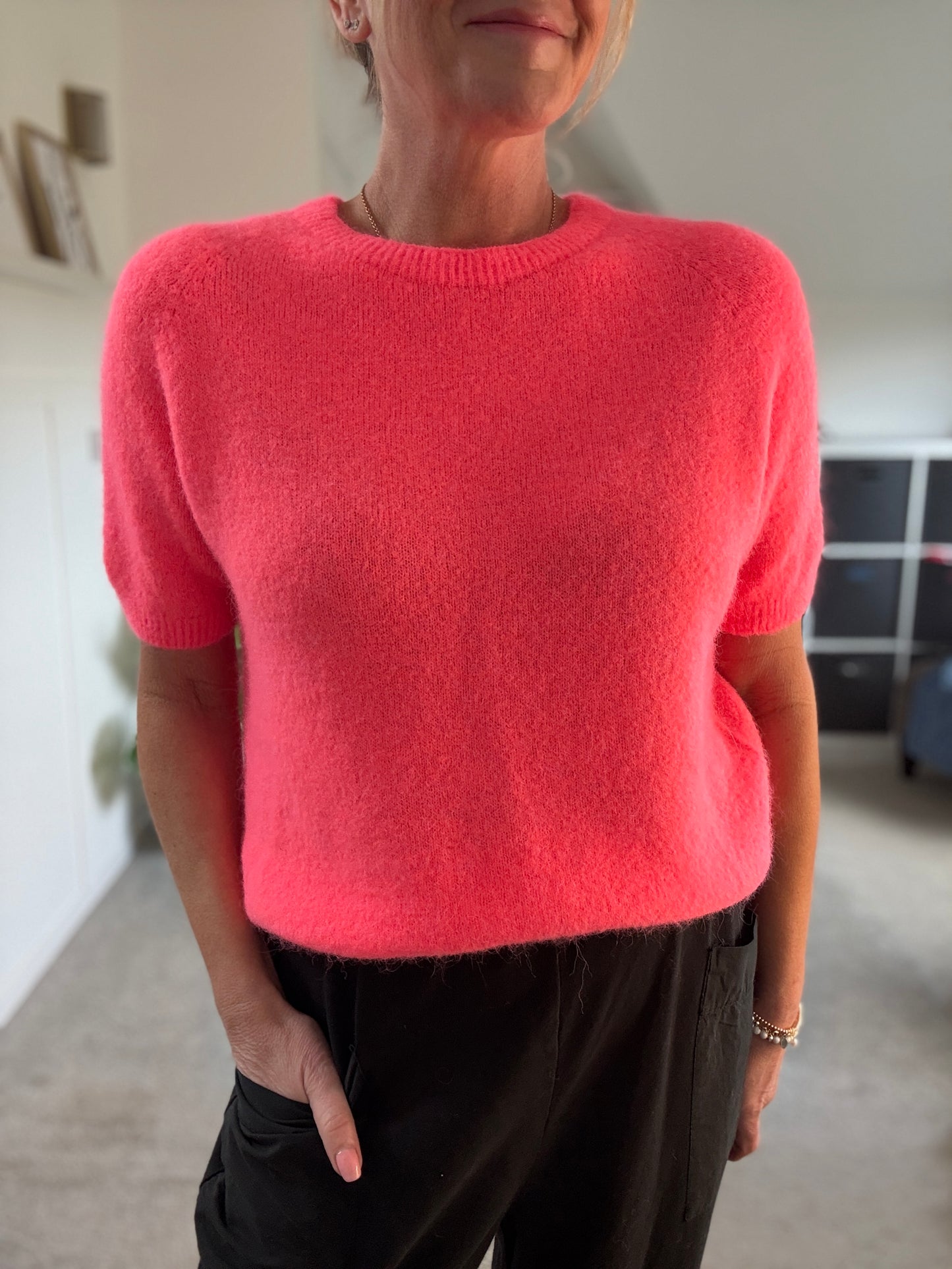 Mocha Fluffy S/S Jumper