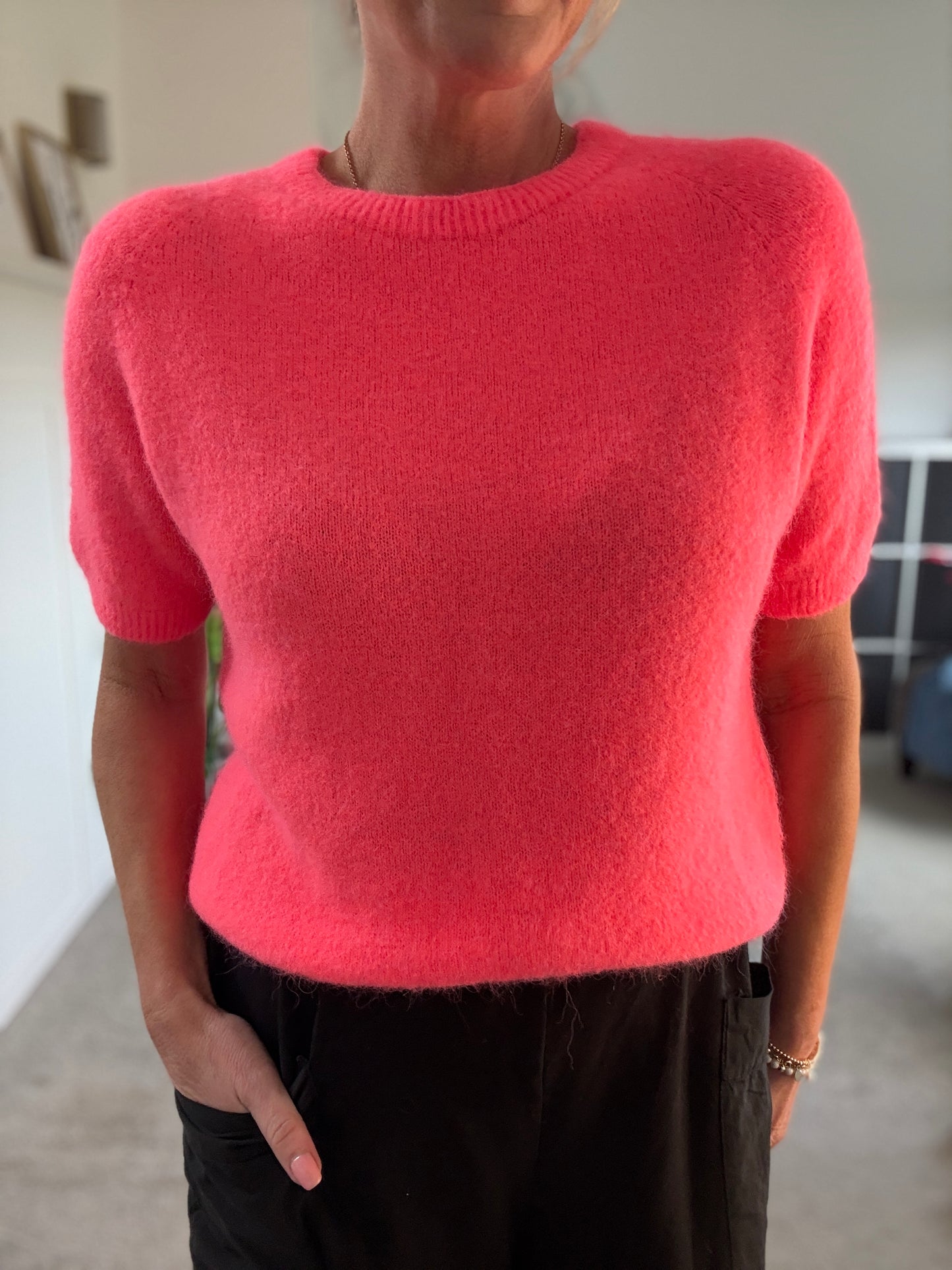 Mocha Fluffy S/S Jumper
