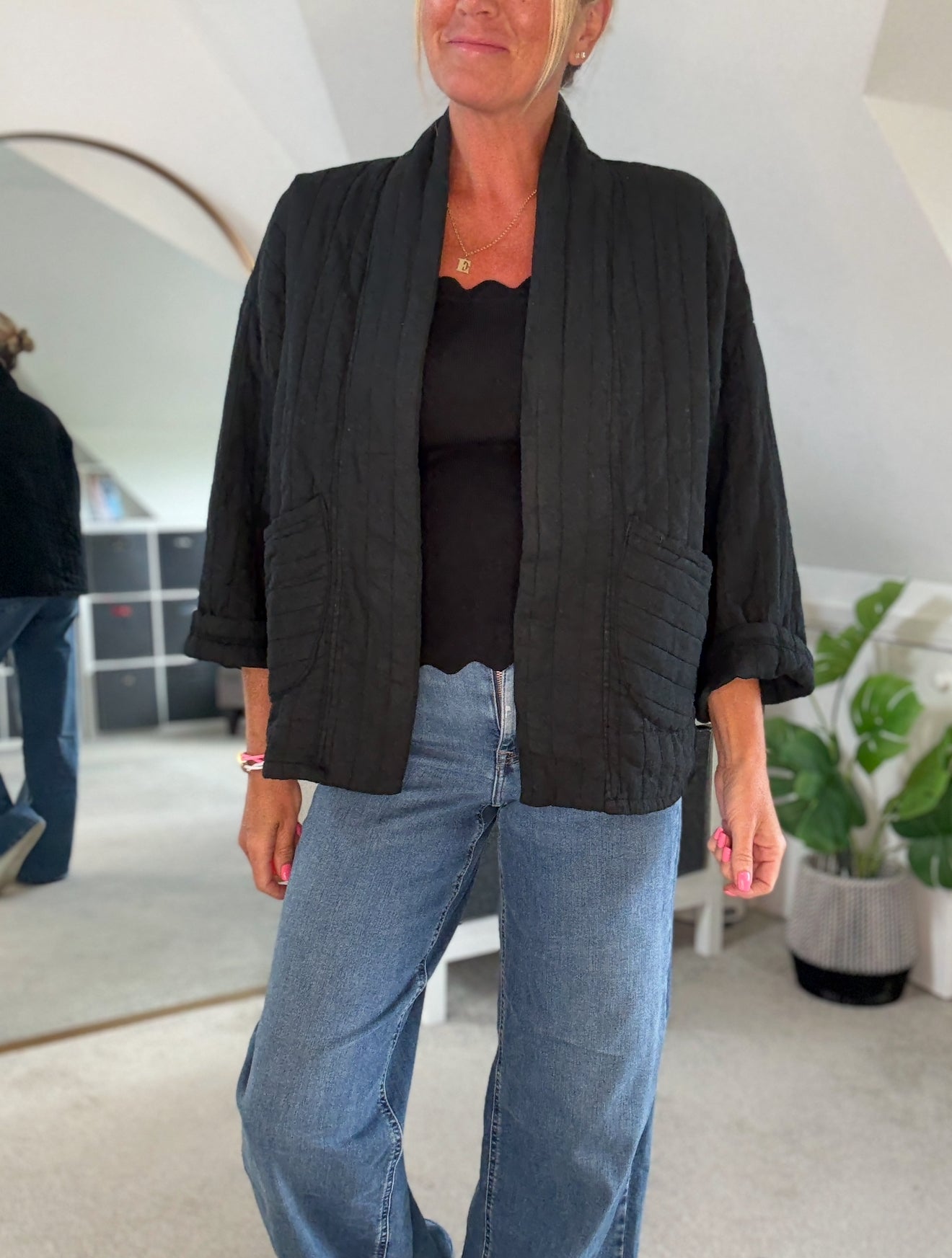 Mocha Qulited Two Pocket Jacket