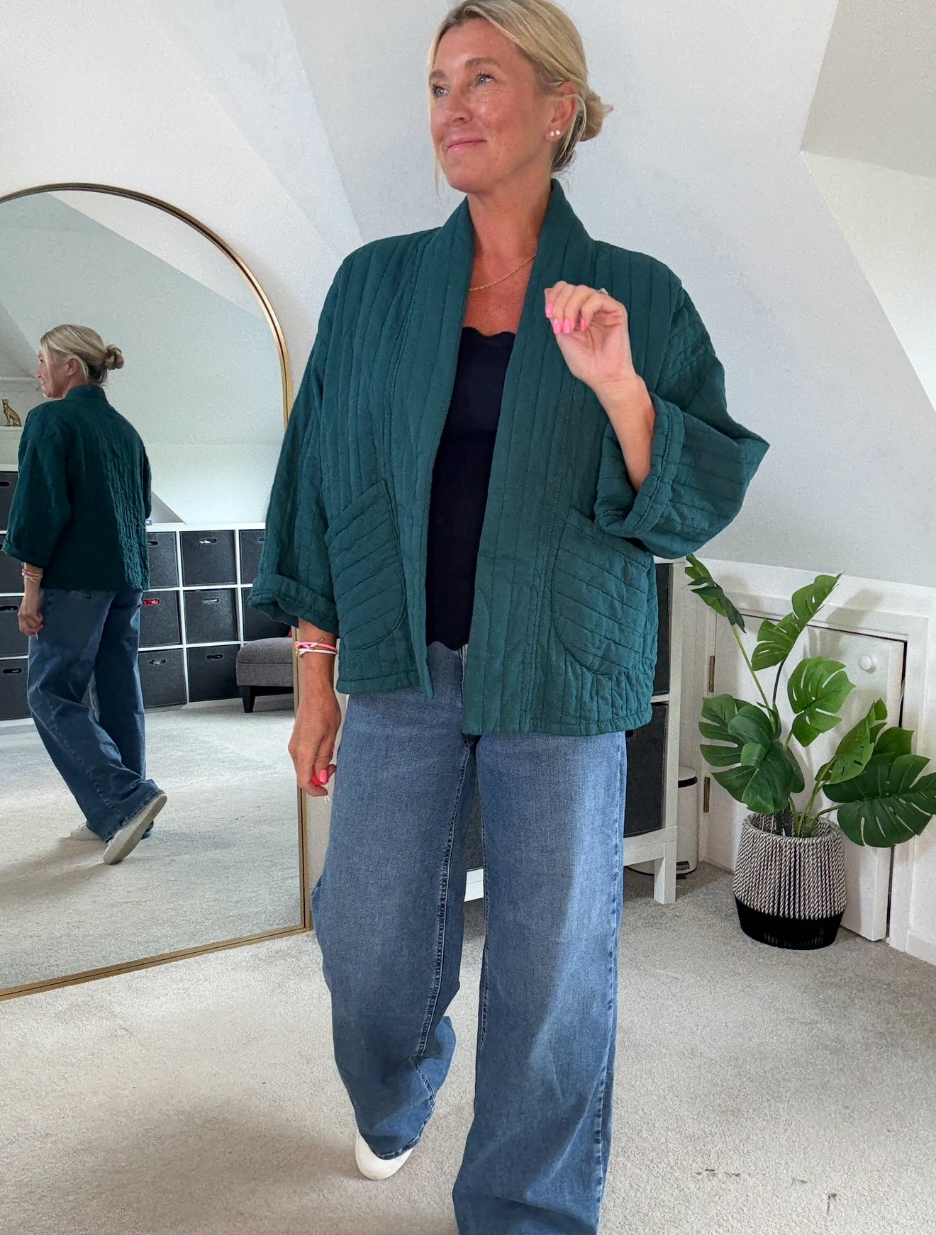 Mocha Qulited Two Pocket Jacket