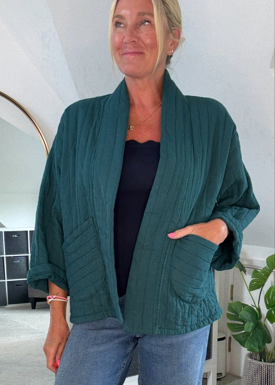 Mocha Qulited Two Pocket Jacket