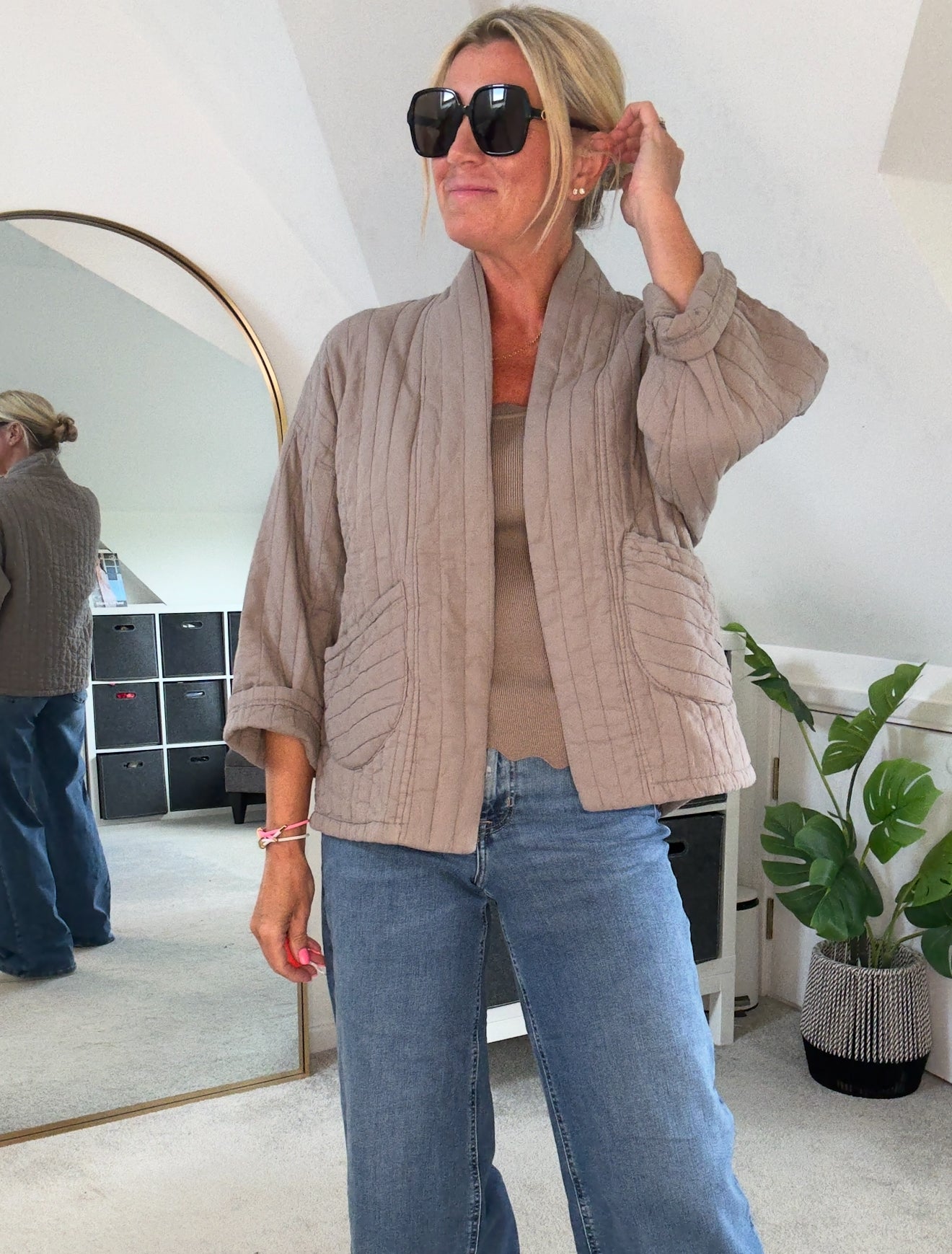Teal Qulited Two Pocket Jacket
