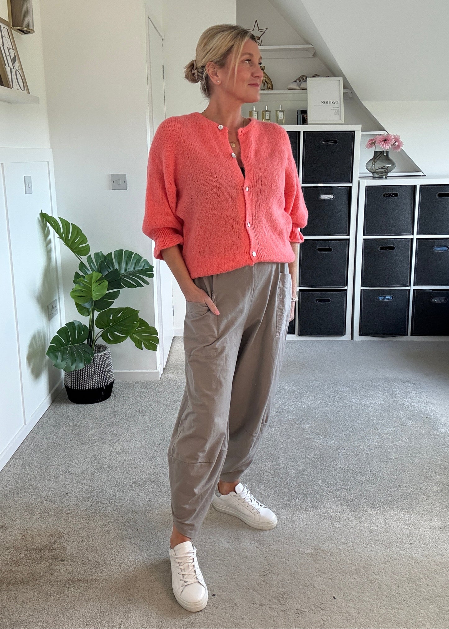 Pink Fluffy Frill Sleeve Cardigan