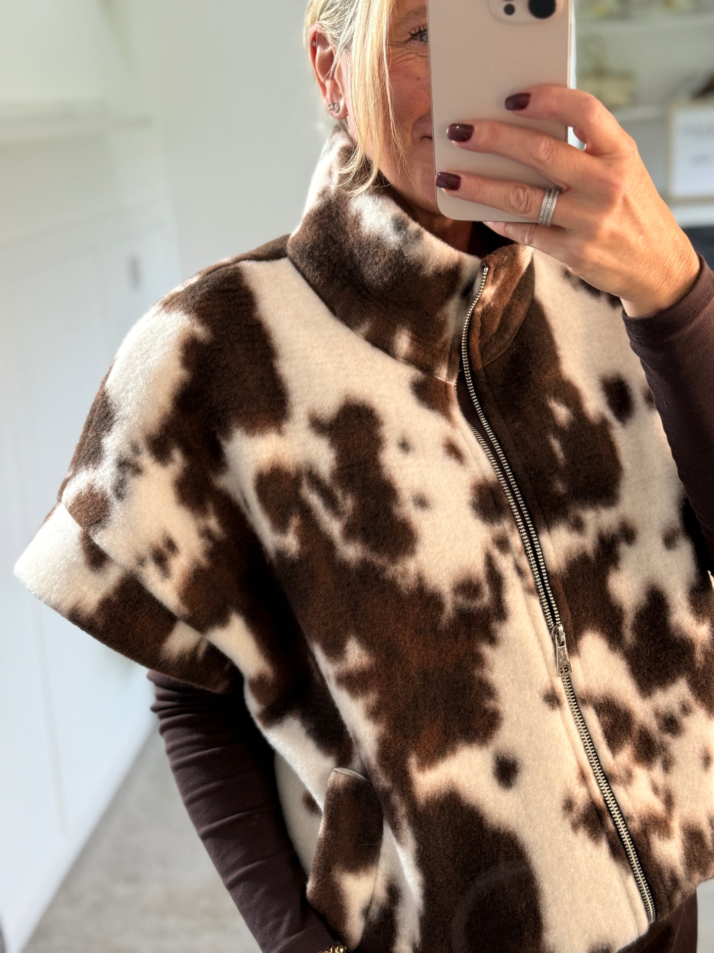 Cow Print Gilet