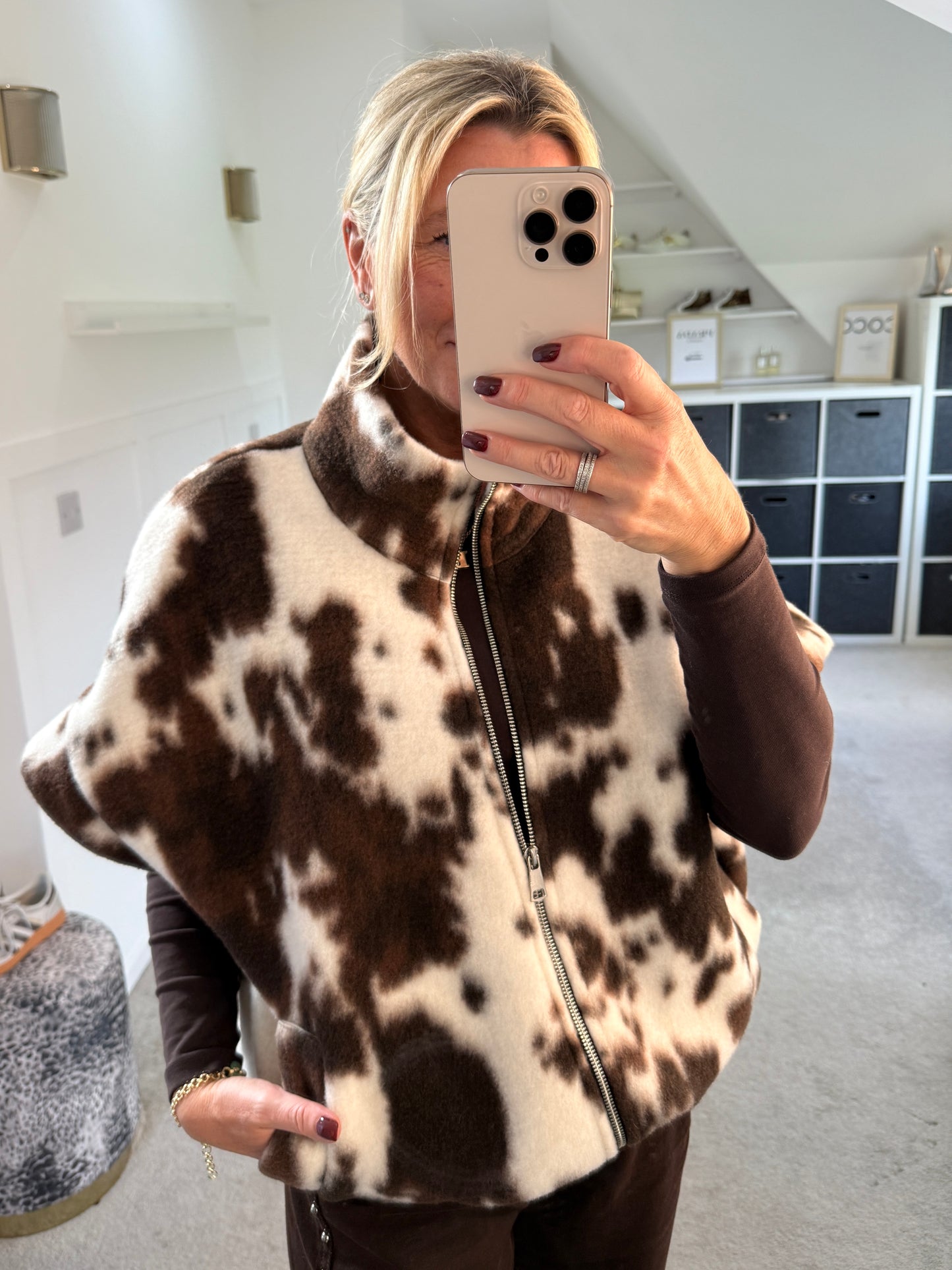 Cow Print Gilet