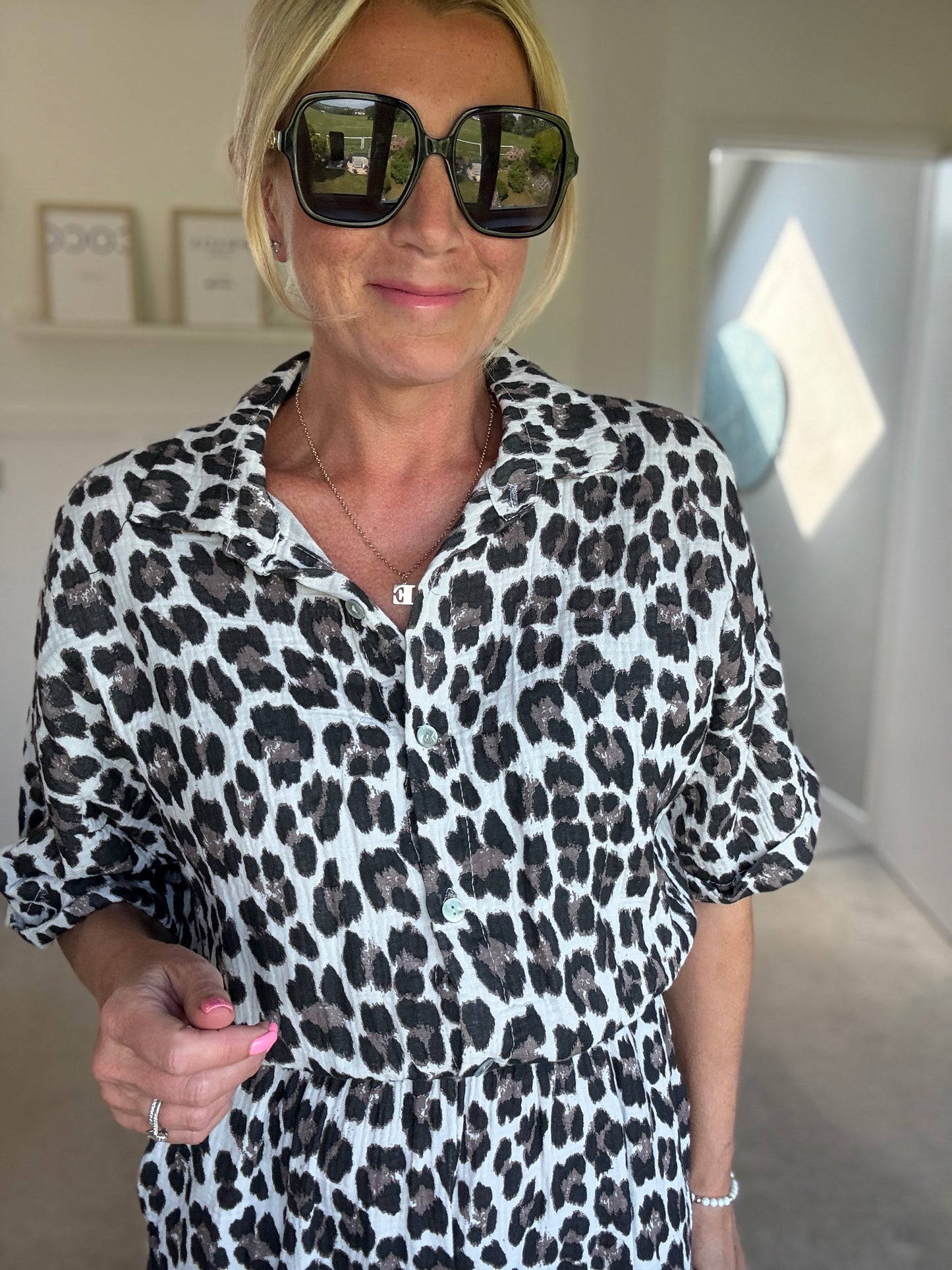 Leopard Print Cheesecloth Jumpsuit