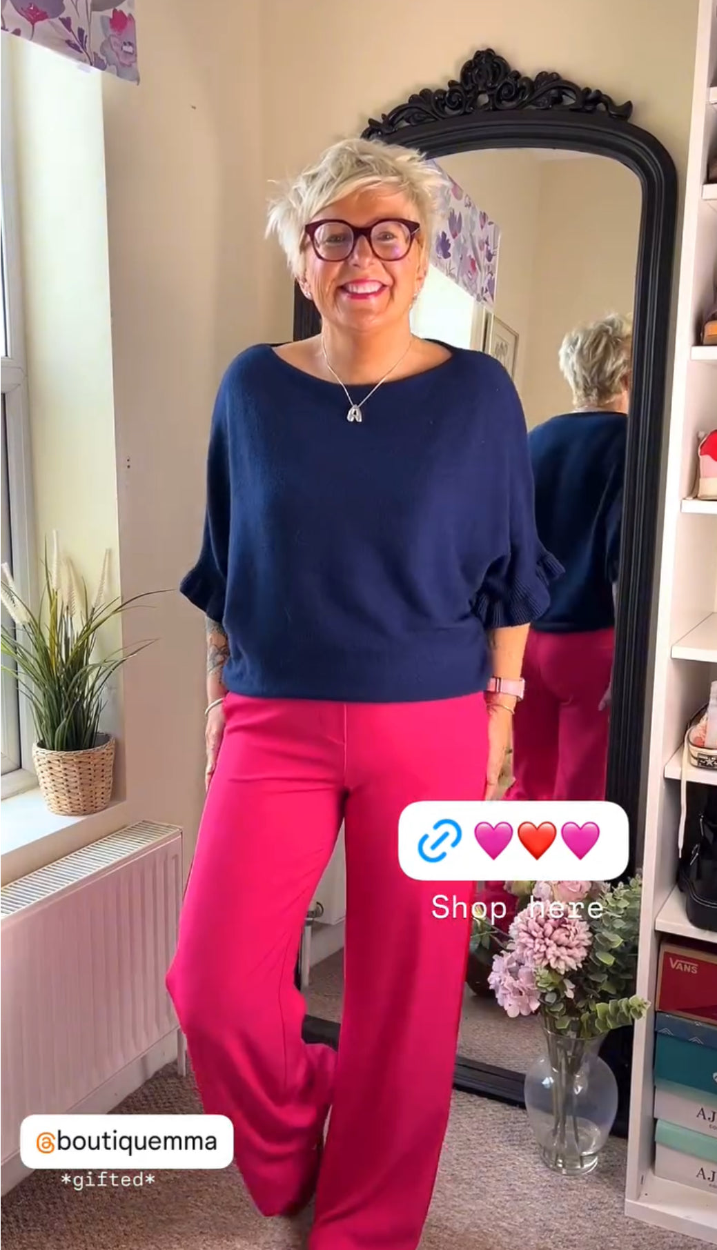 Chocolate Frill Sleeve Batwing Jumper