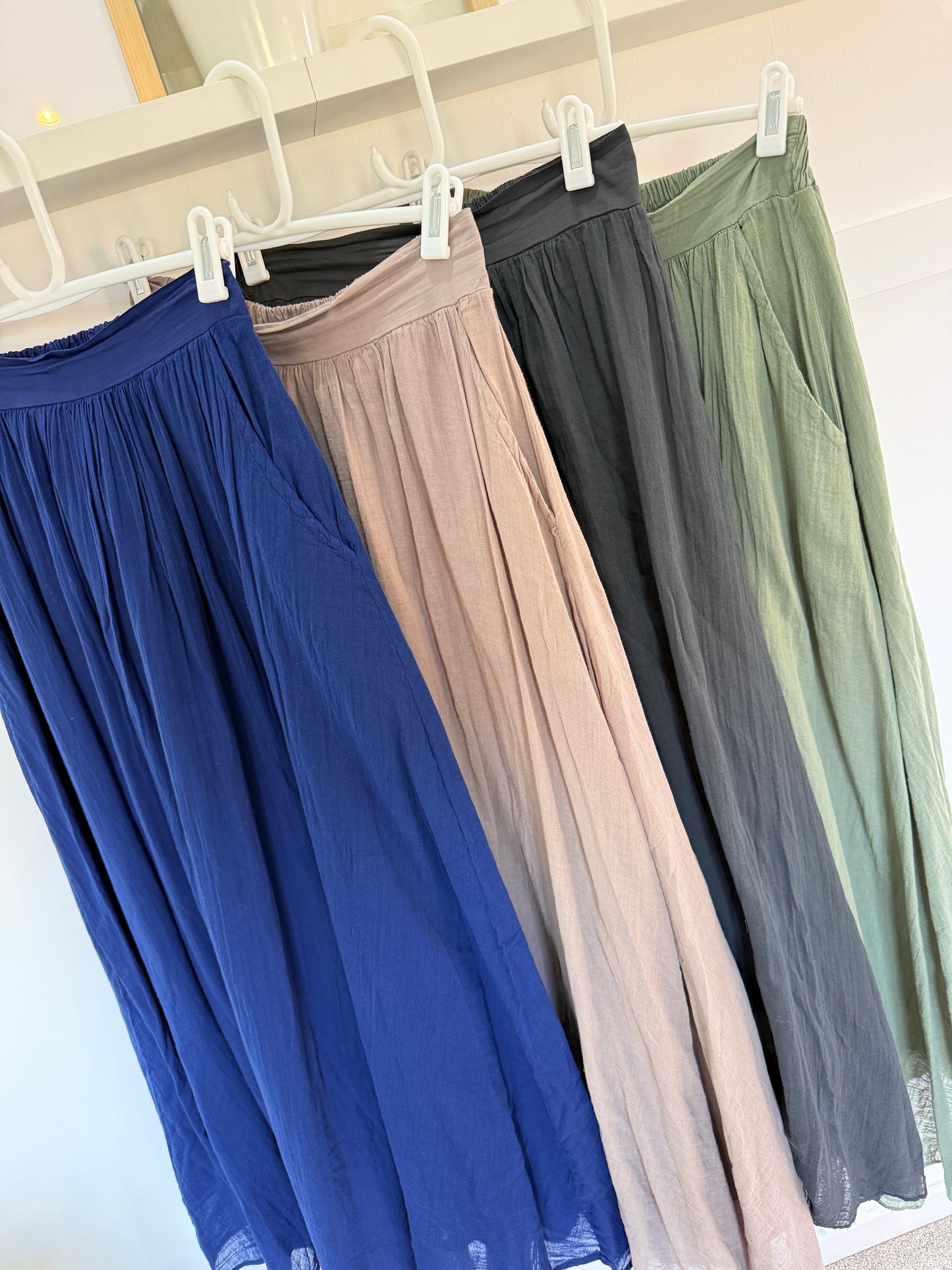 Mocha Cotton Pocket Maxi Skirt