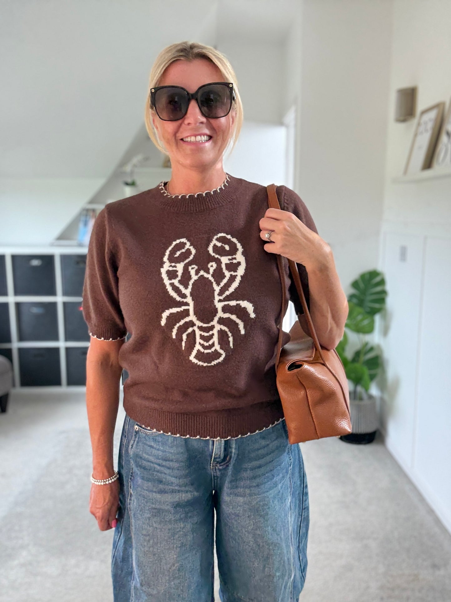Lobster Short Sleeve Scallop Edge Jumper
