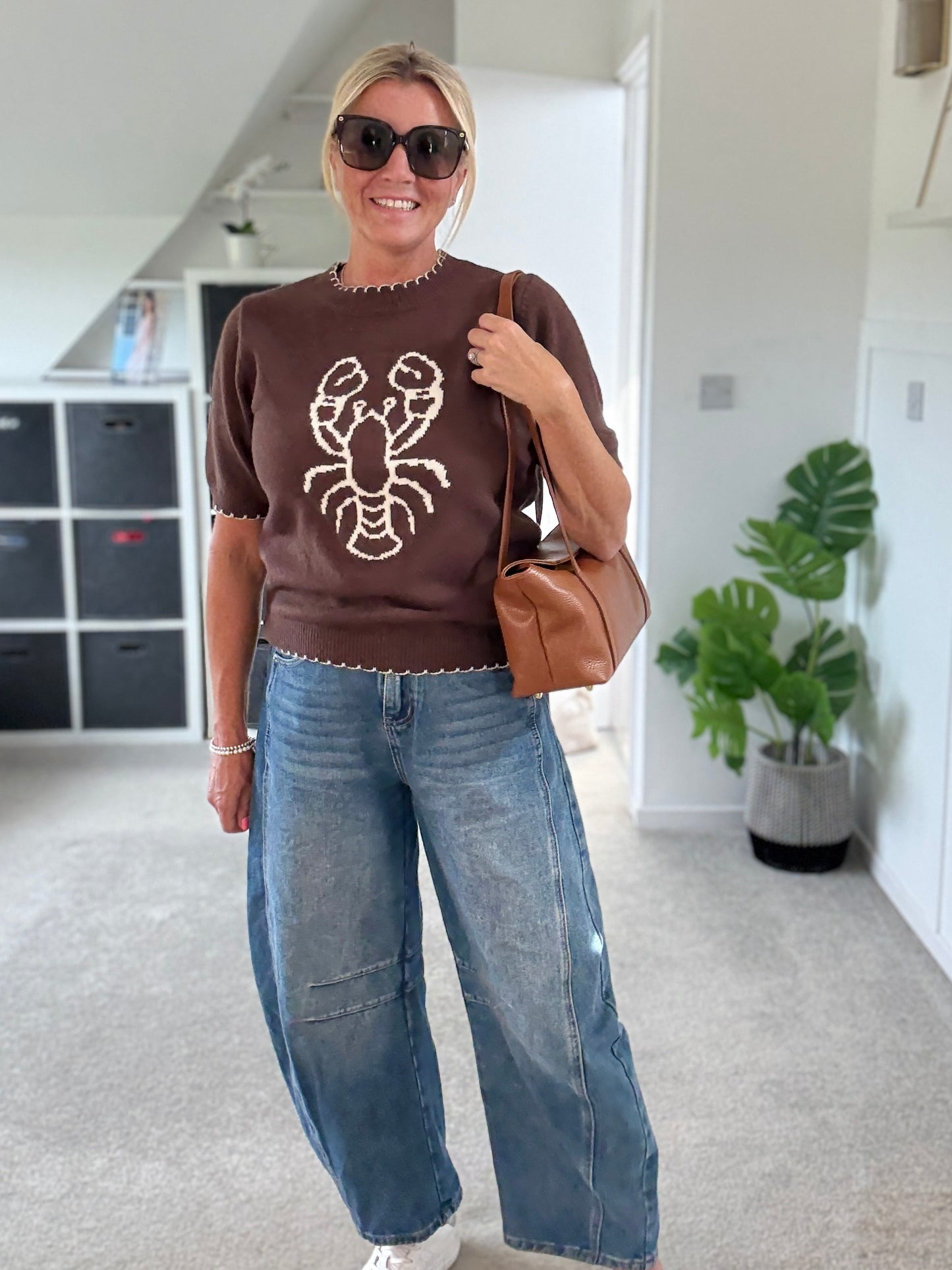 Lobster Short Sleeve Scallop Edge Jumper