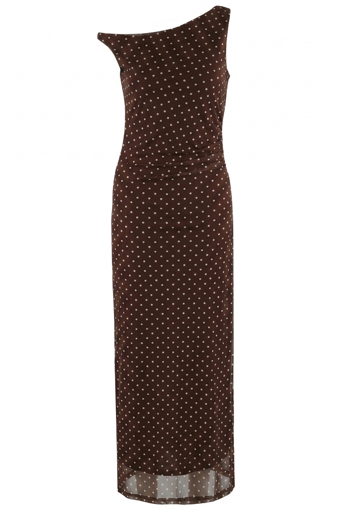 Black Polka Dot One Shoulder Dress
