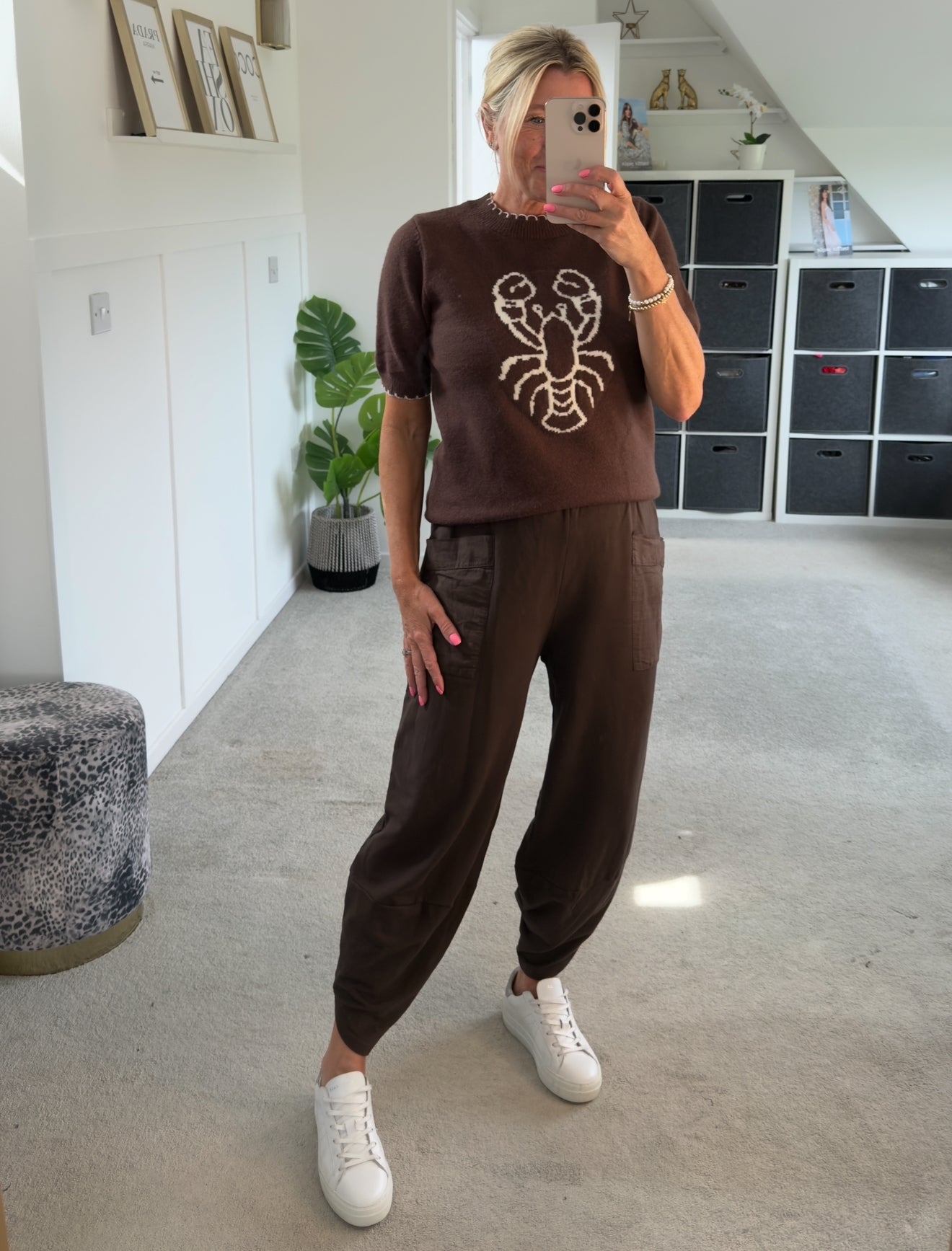 Chocolate Slim Barrel Cargo Joggers