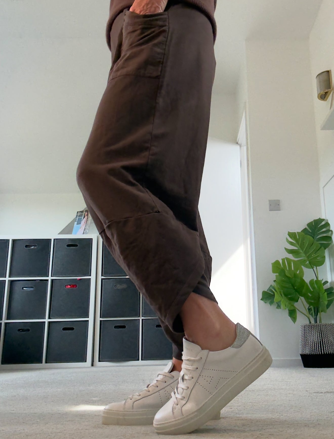 Chocolate Slim Barrel Cargo Joggers