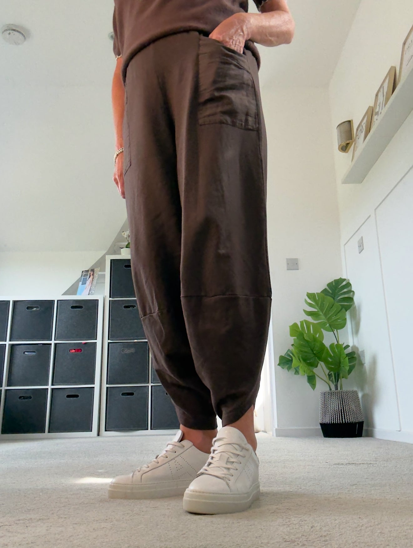 Chocolate Slim Barrel Cargo Joggers