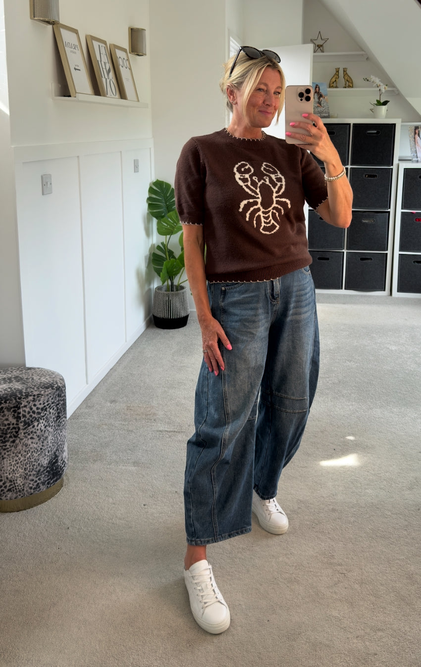 Lobster Short Sleeve Scallop Edge Jumper