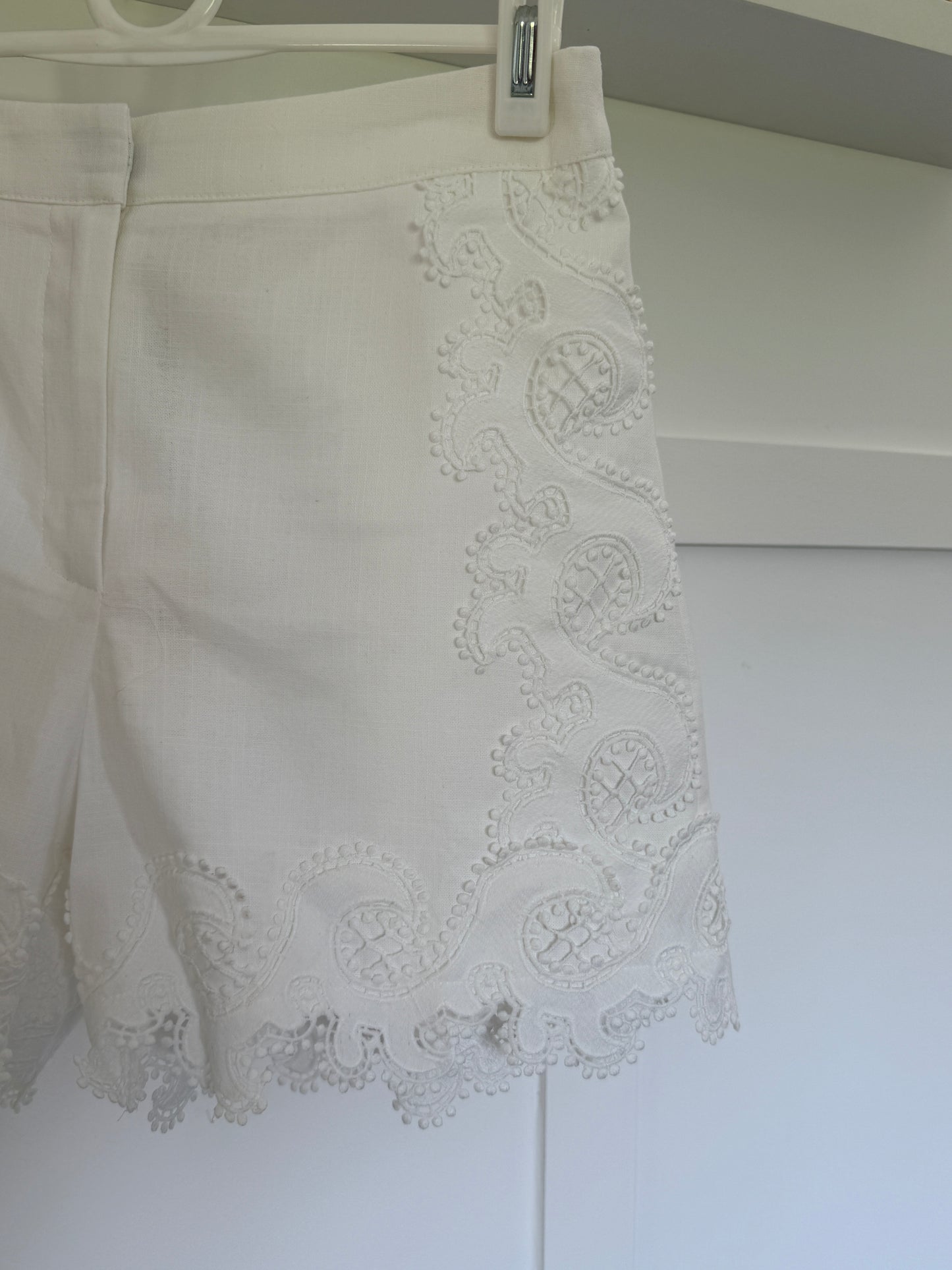 White Cotton Crochet Detail Co Ord