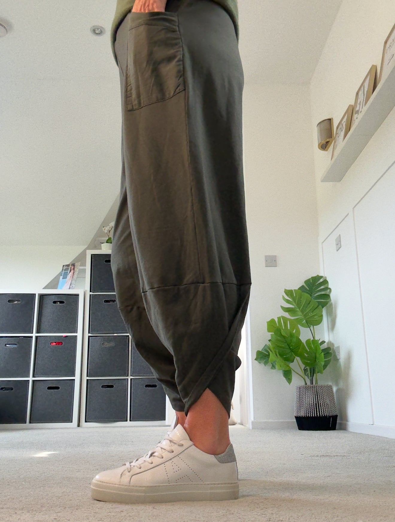 Dark Khaki Slim Barrel Cargo Joggers