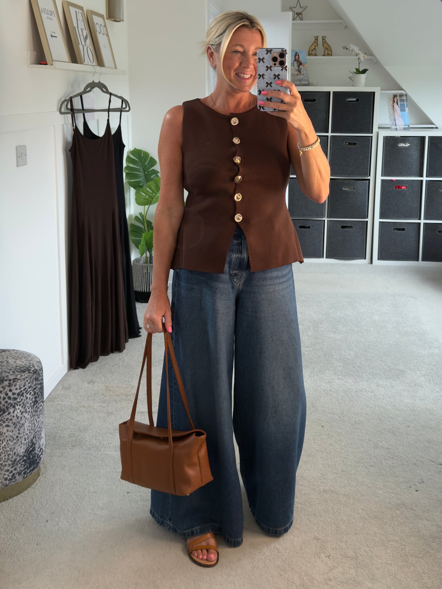 Chocolate Waistcoat with Gold Buttons