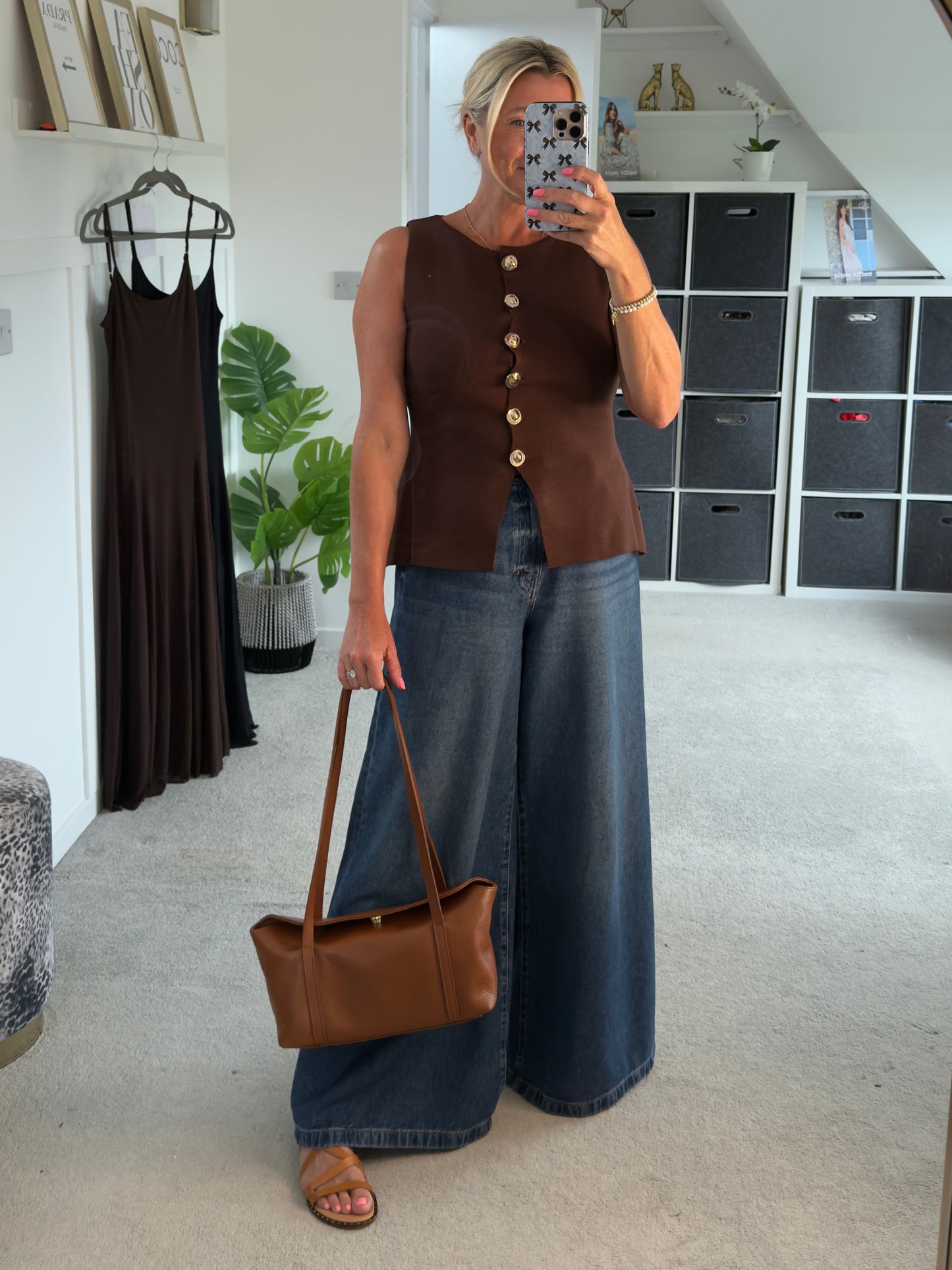 Chocolate Waistcoat with Gold Buttons