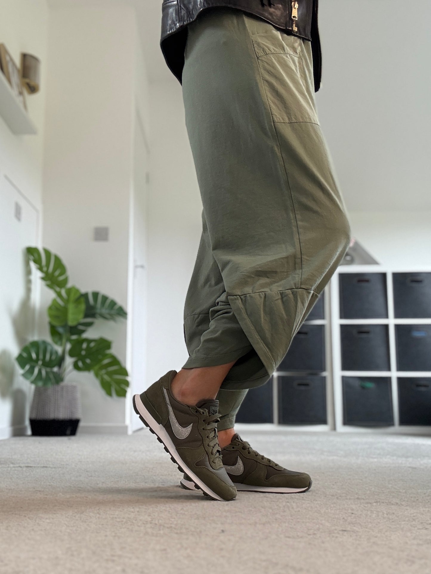 Dark Khaki Slim Barrel Cargo Joggers