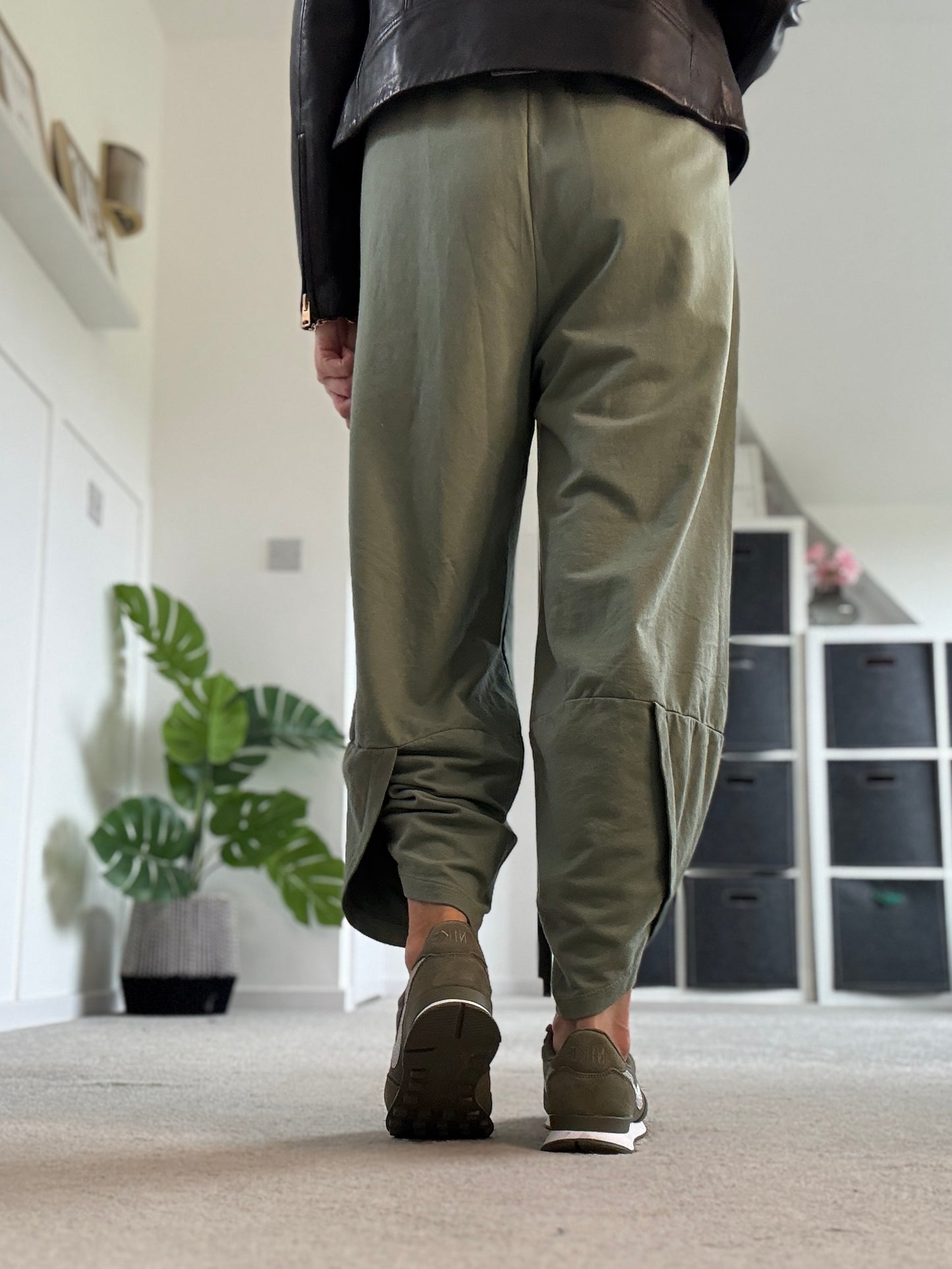 Dark Khaki Slim Barrel Cargo Joggers