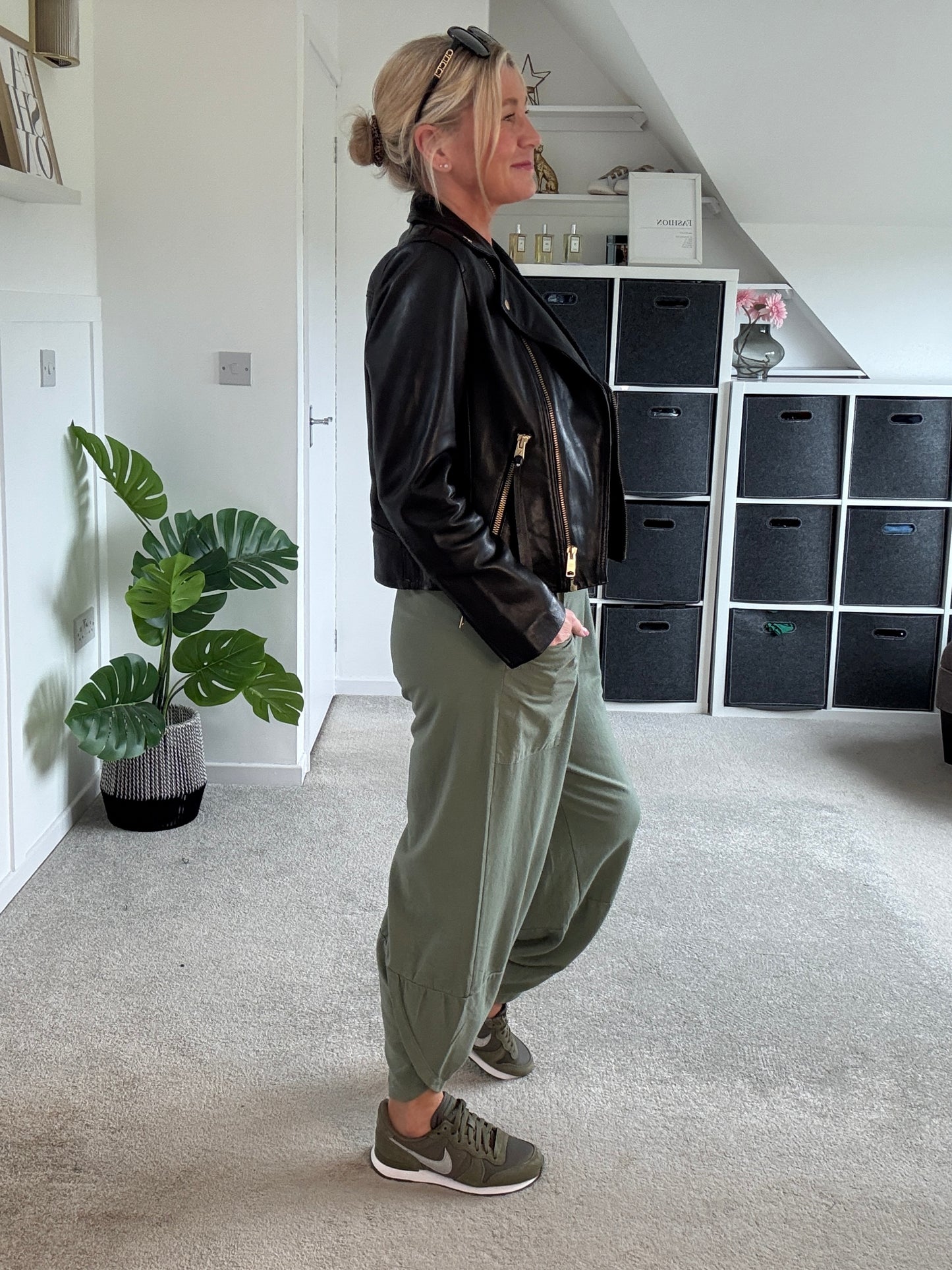 Dark Khaki Slim Barrel Cargo Joggers