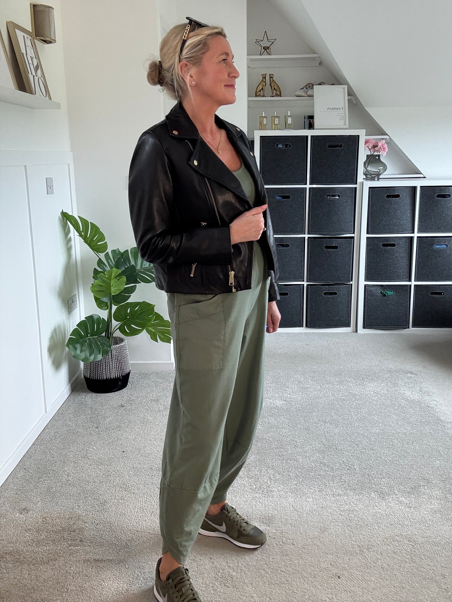 Dark Khaki Slim Barrel Cargo Joggers