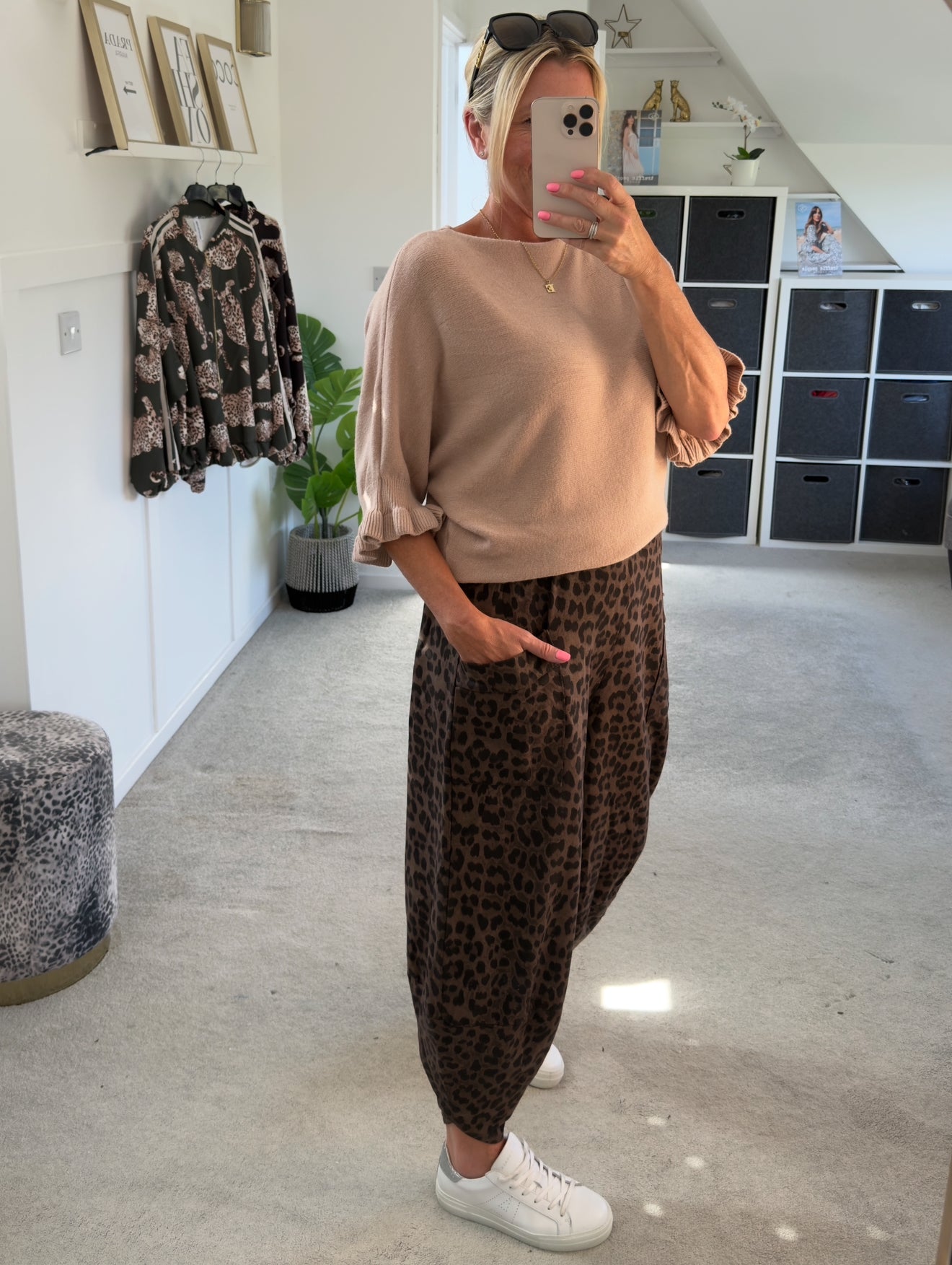Sand Frill Sleeve Batwing Jumper