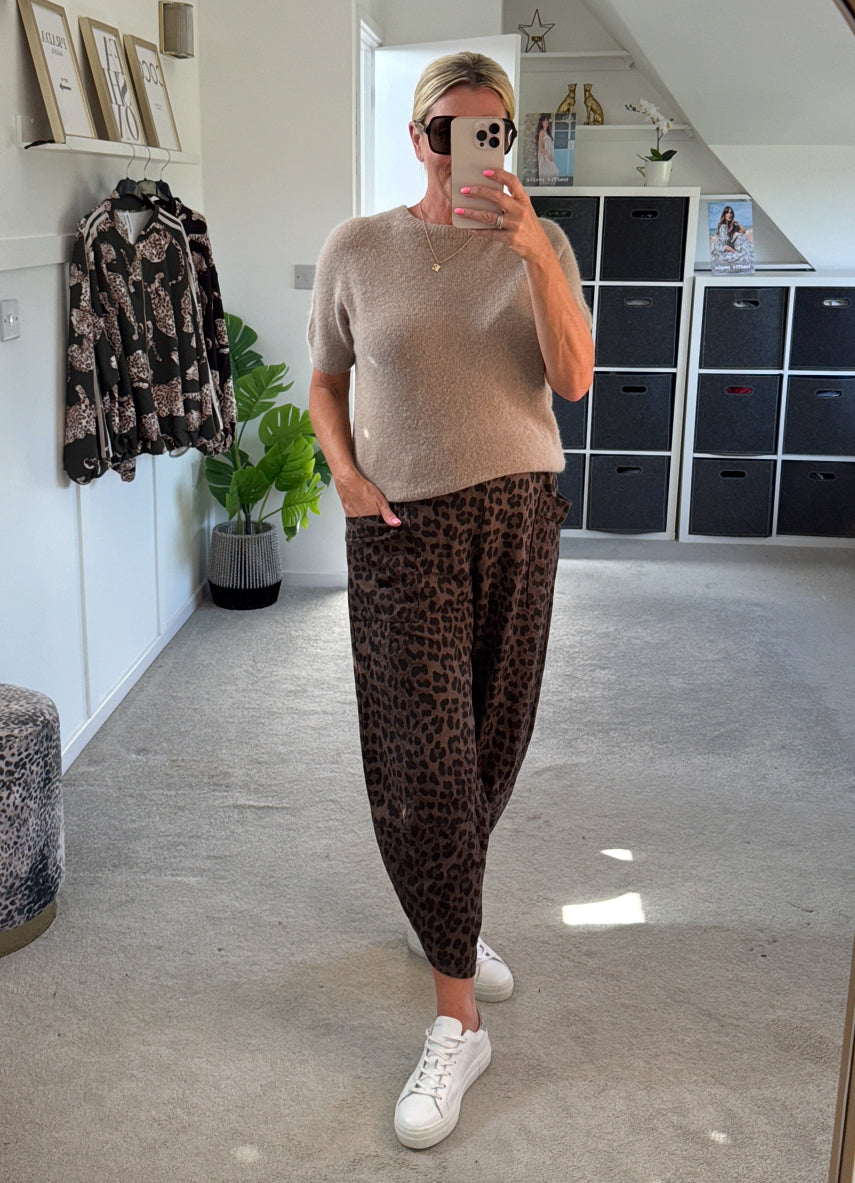 Mocha Fluffy S/S Jumper