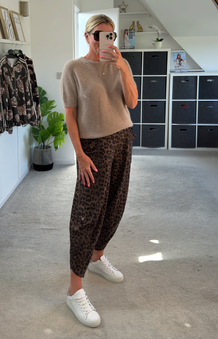 Mocha Fluffy S/S Jumper