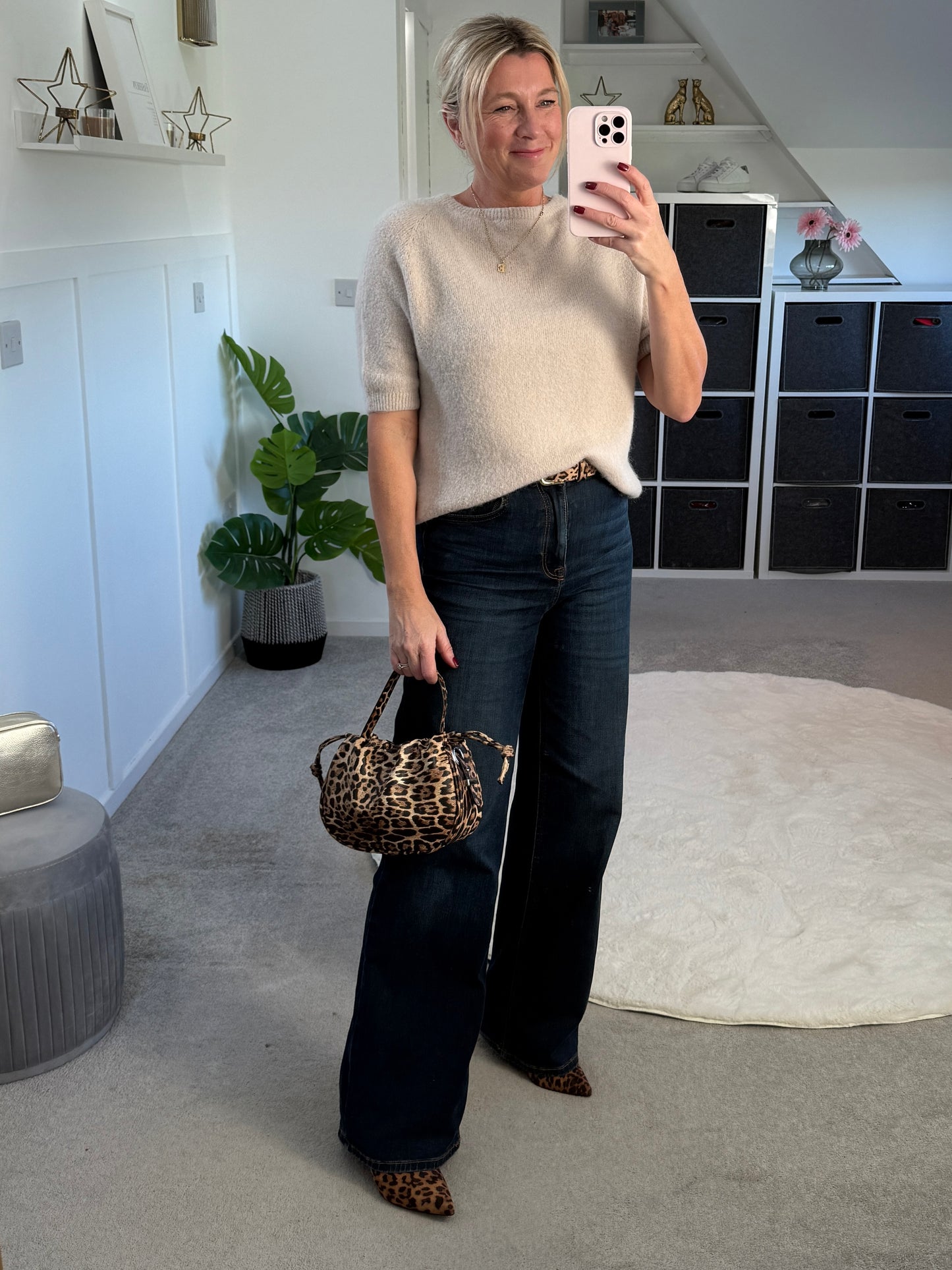 Oatmeal Fluffy S/S Jumper