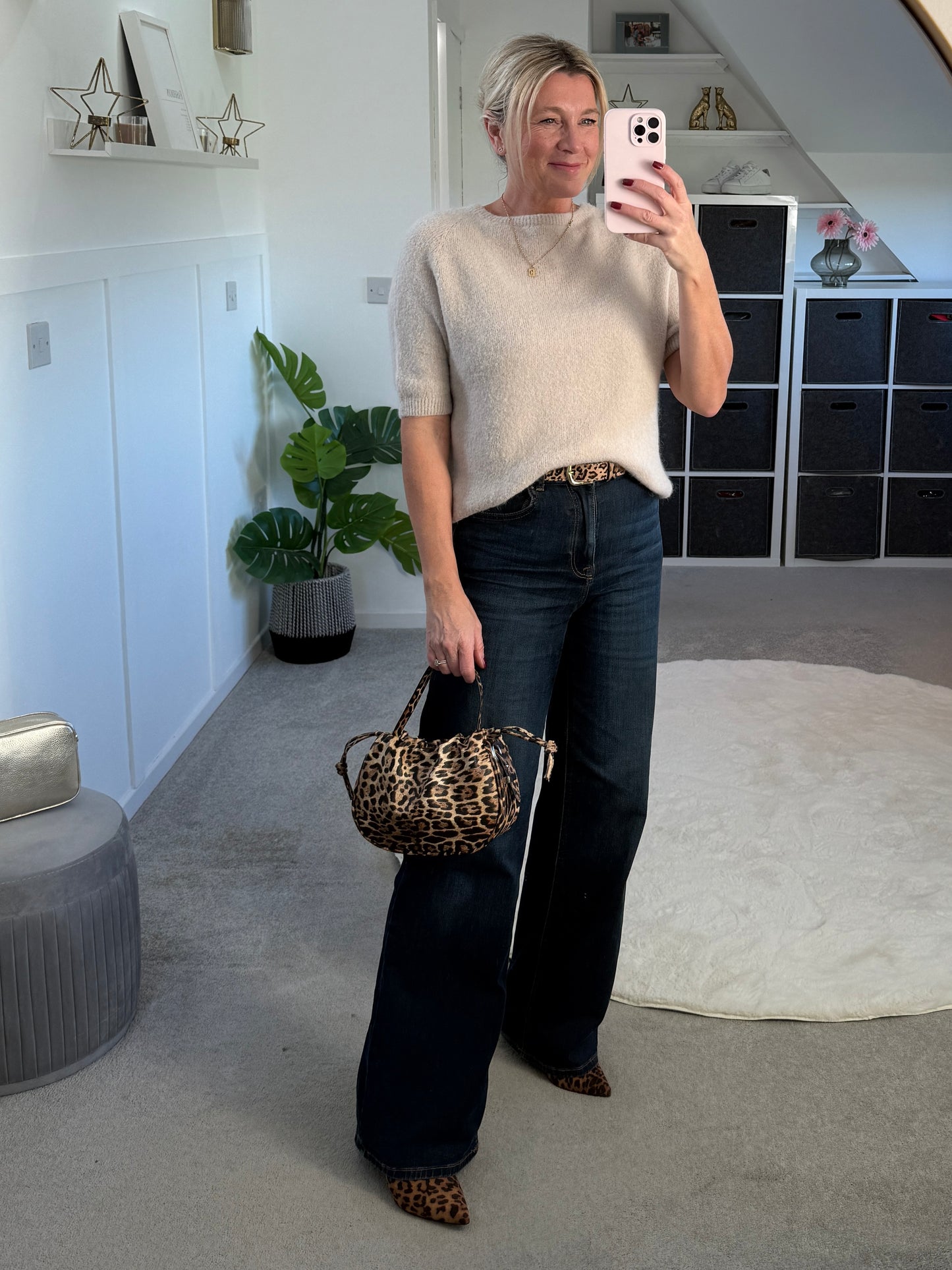 Mocha Fluffy S/S Jumper