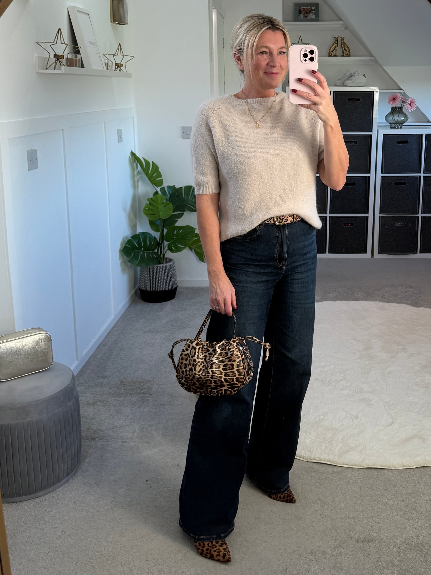 Oatmeal Fluffy S/S Jumper