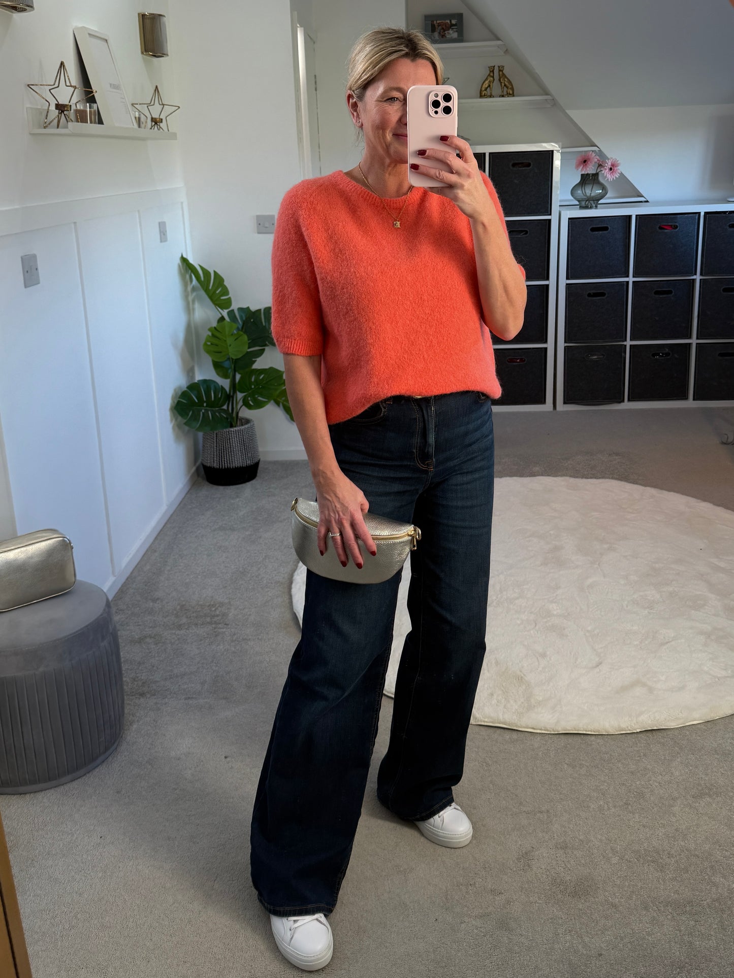 Mocha Fluffy S/S Jumper