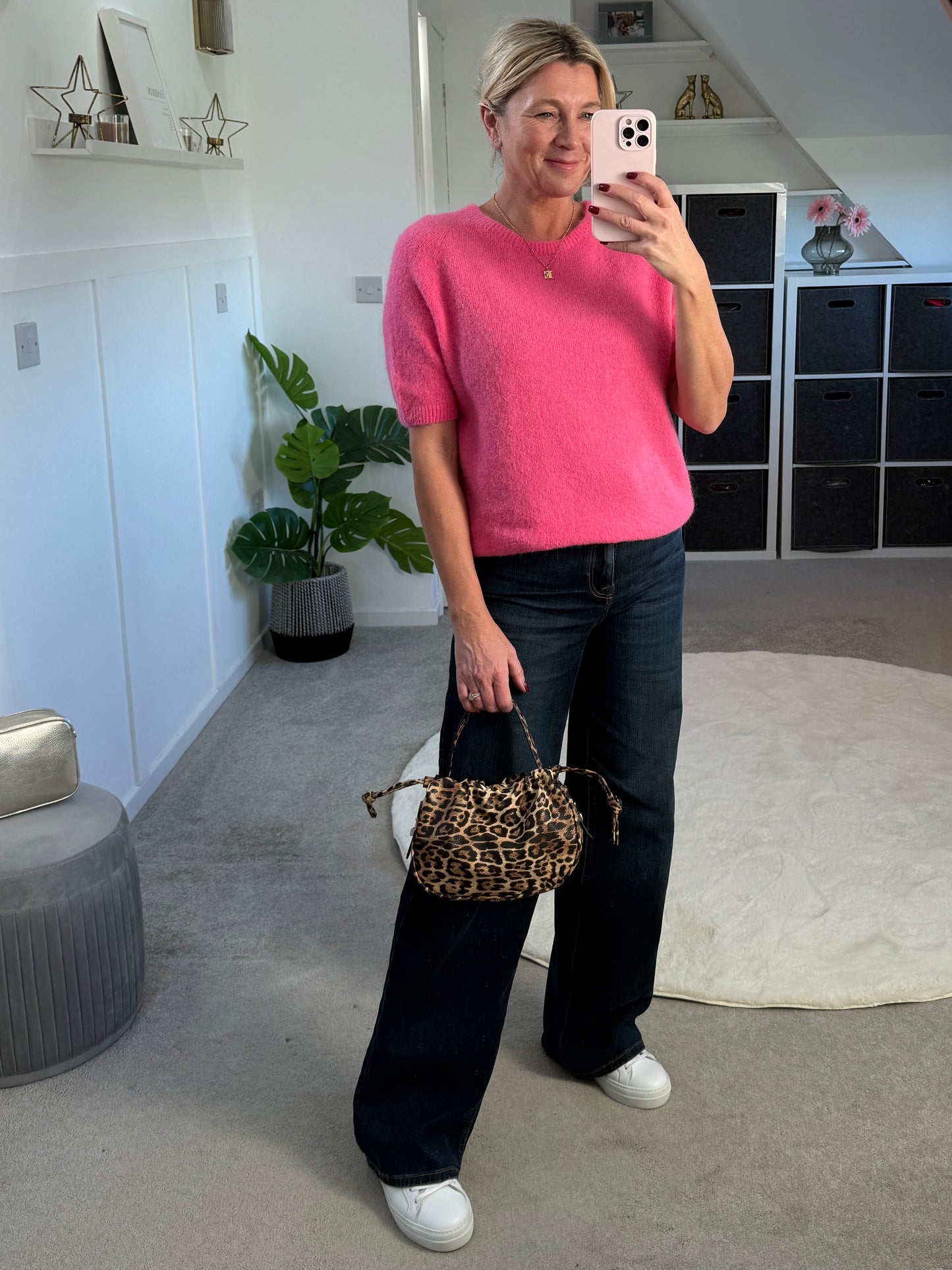 Mocha Fluffy S/S Jumper