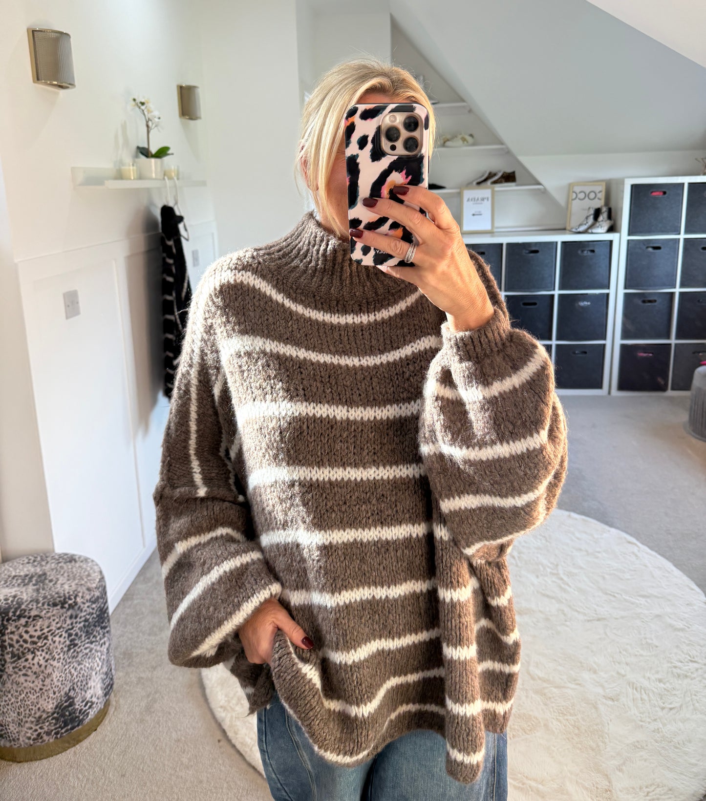 Mocha/Oatmeal Slouchy Jumper