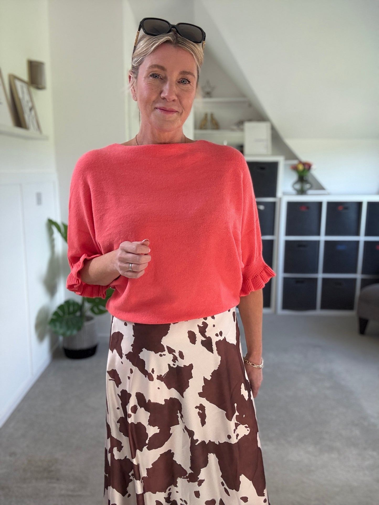 Leopard Print Floaty Satin Slip Skirt