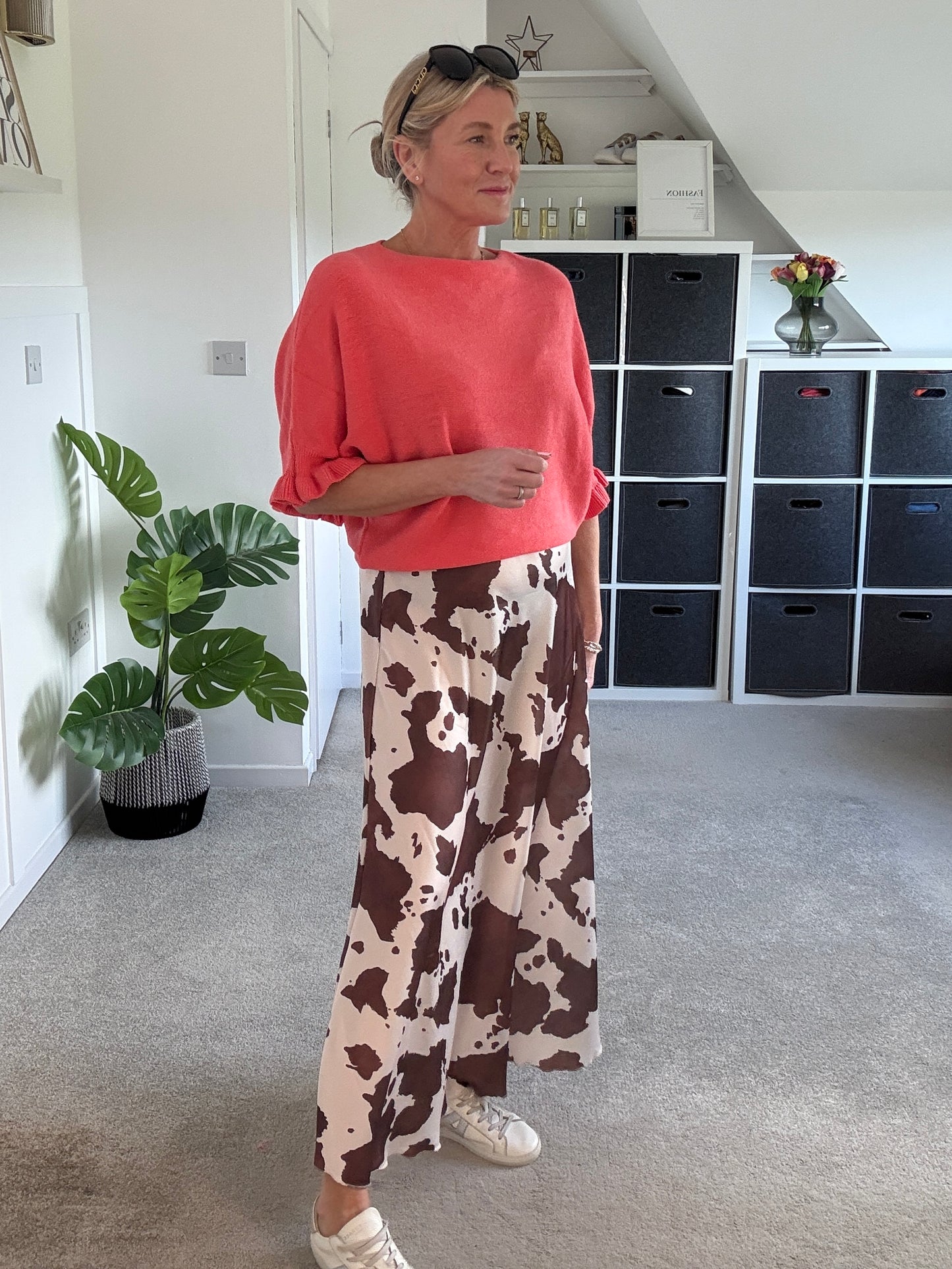 Leopard Print Floaty Satin Slip Skirt