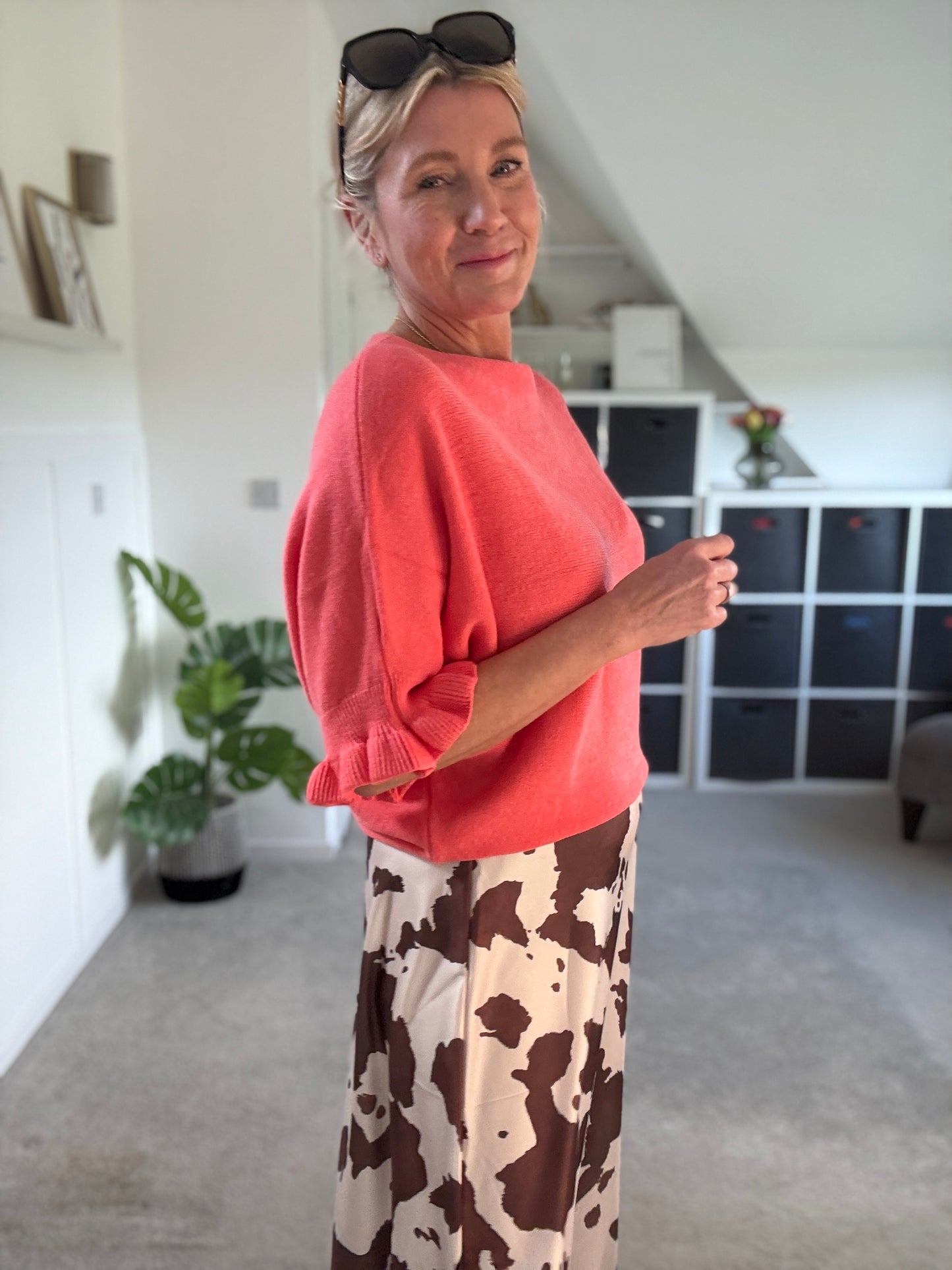 Leopard Print Floaty Satin Slip Skirt