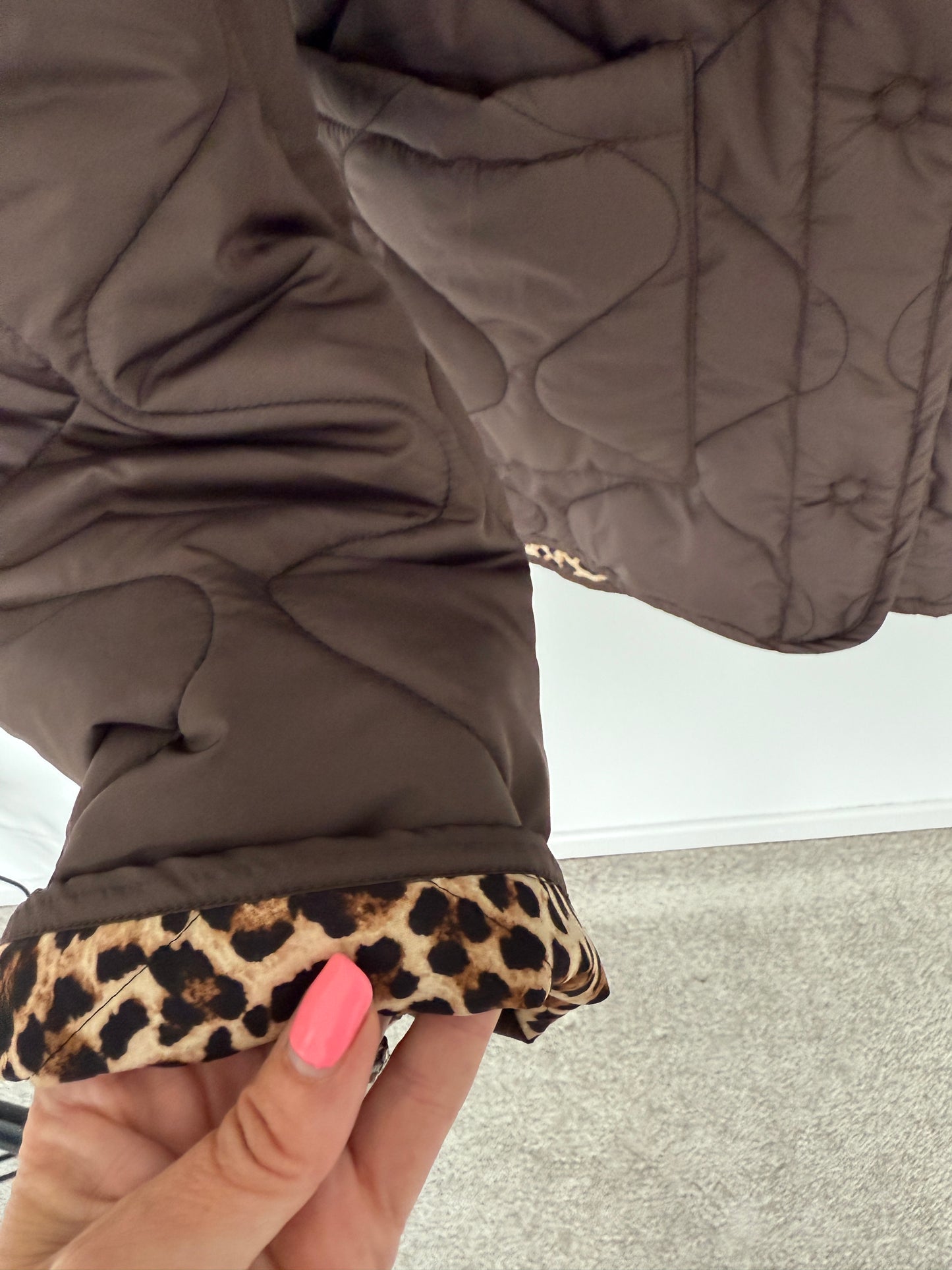 Khaki Reversible Oversized Quilted Jacket
