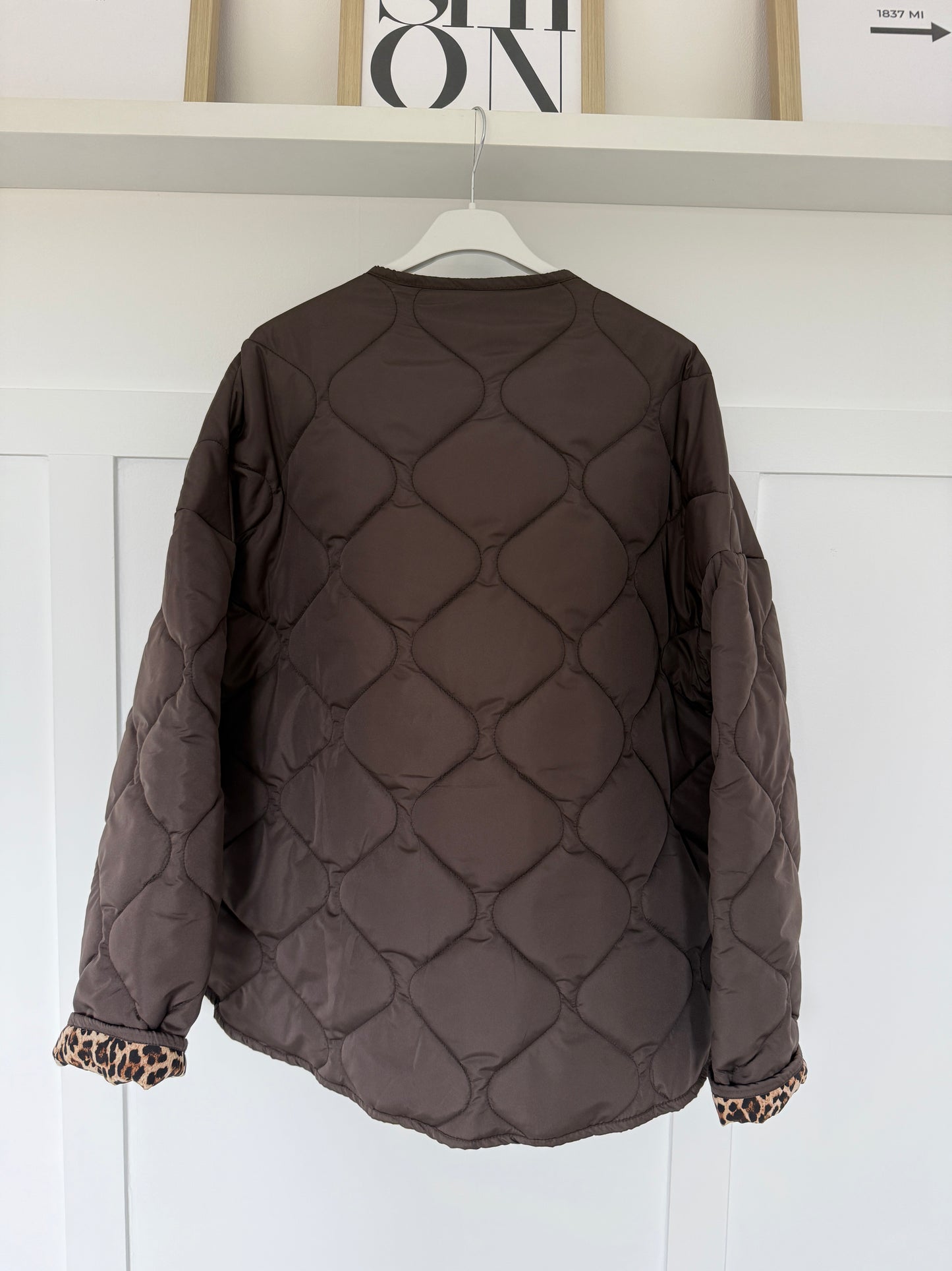 Khaki Reversible Oversized Quilted Jacket